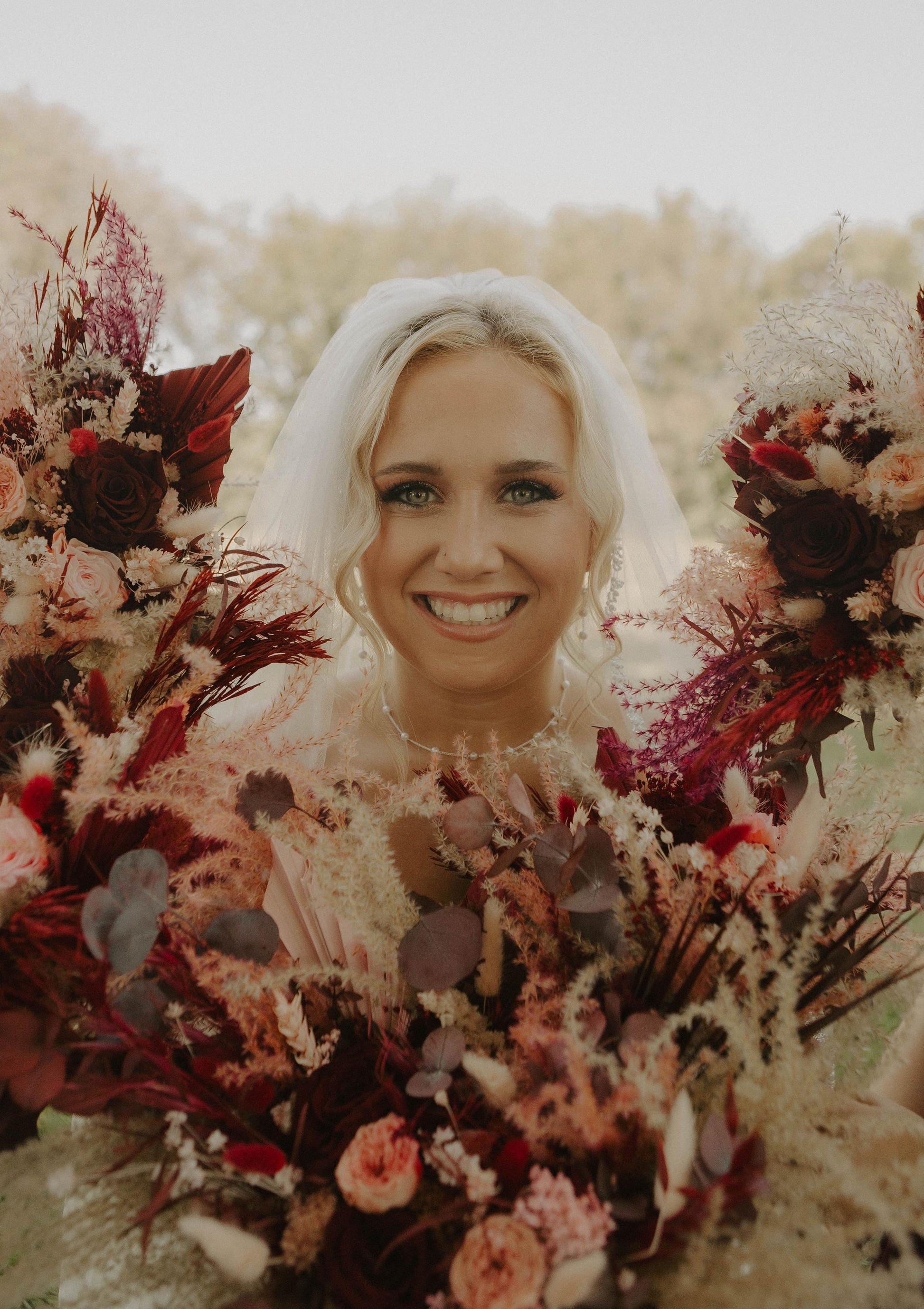Burgundy & Blush Pink Wedding Flowers