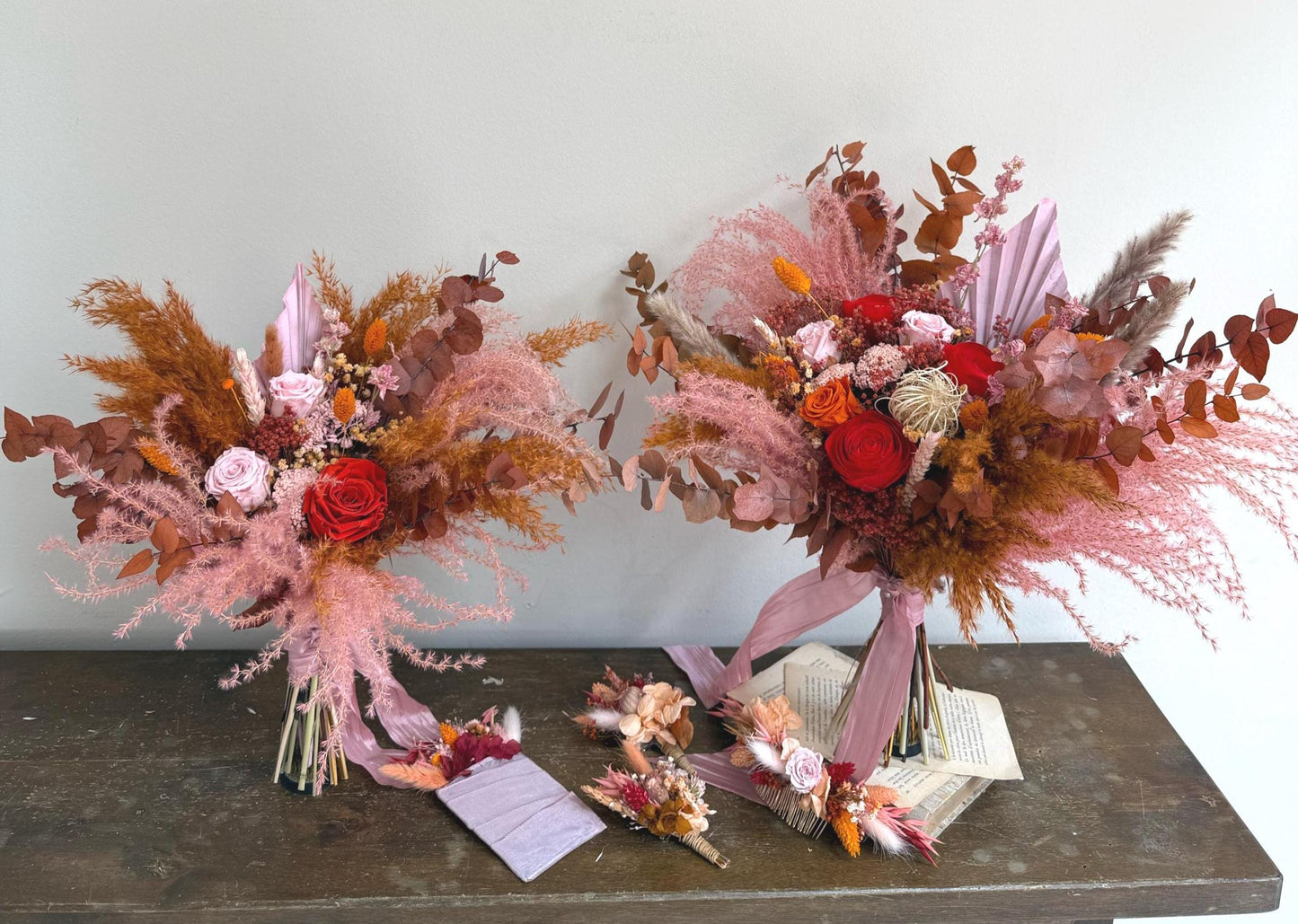 Terracotta & Pink Wedding Flowers