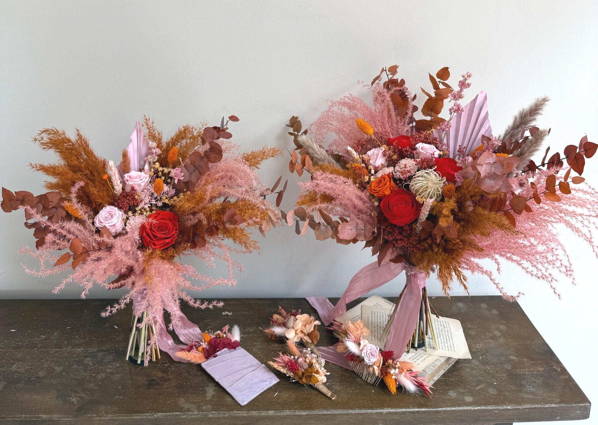 Terracotta & Pink Wedding Flowers