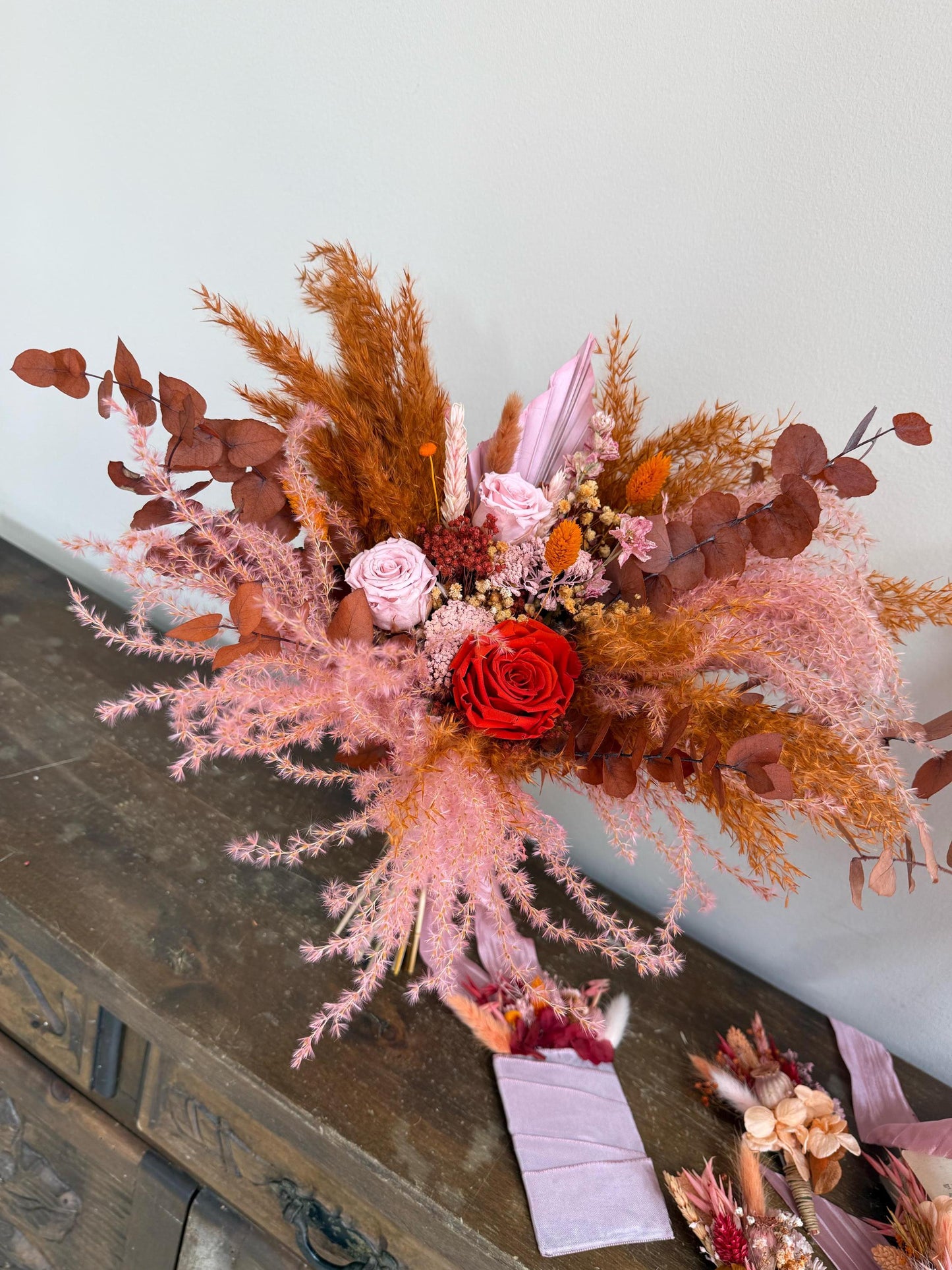 Terracotta & Pink Wedding Flowers