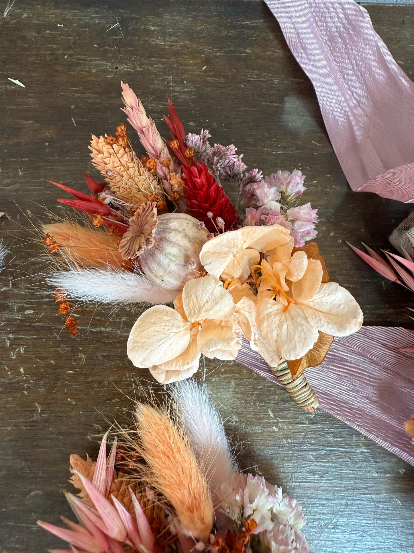 Terracotta & Pink Wedding Flowers