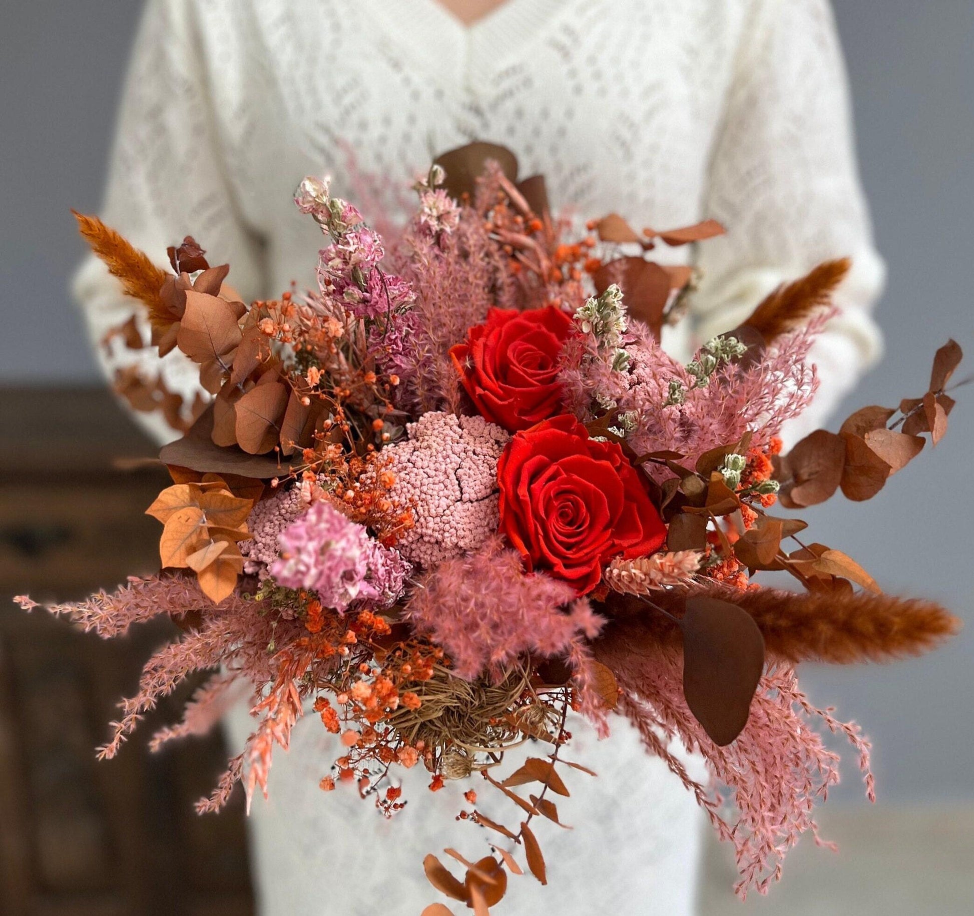 Terracotta & Pink Wedding Flowers
