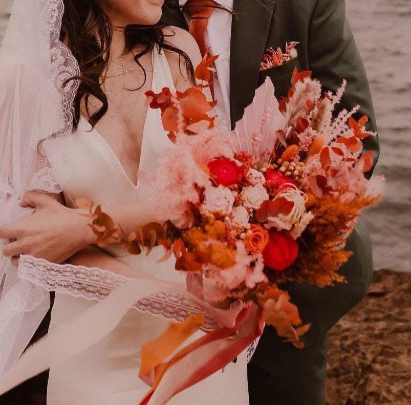 Terracotta & Pink Wedding Flowers