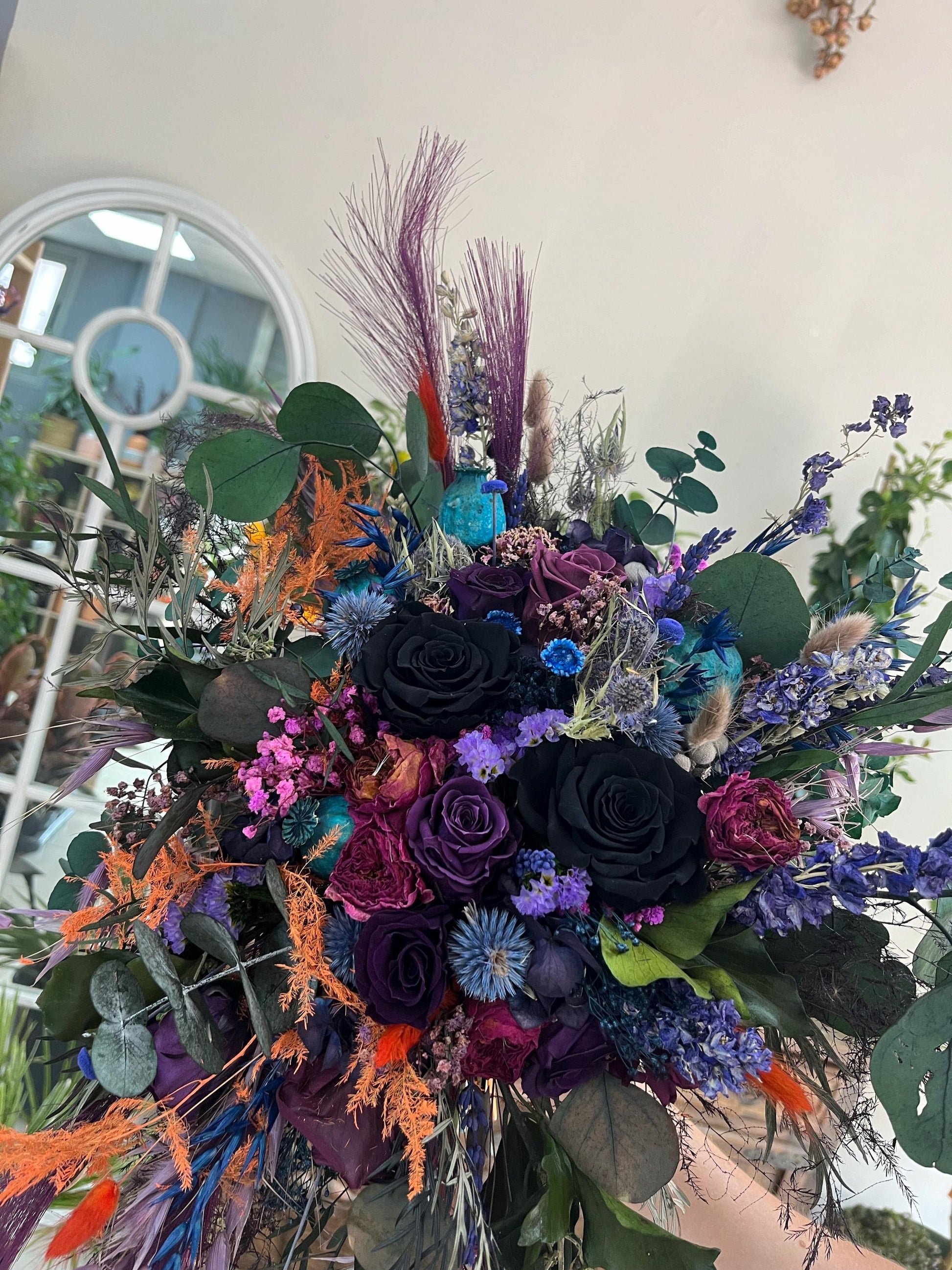 Bold Wedding Flowers | Jewel Tones Bridal Bouquet | Goth Florals
