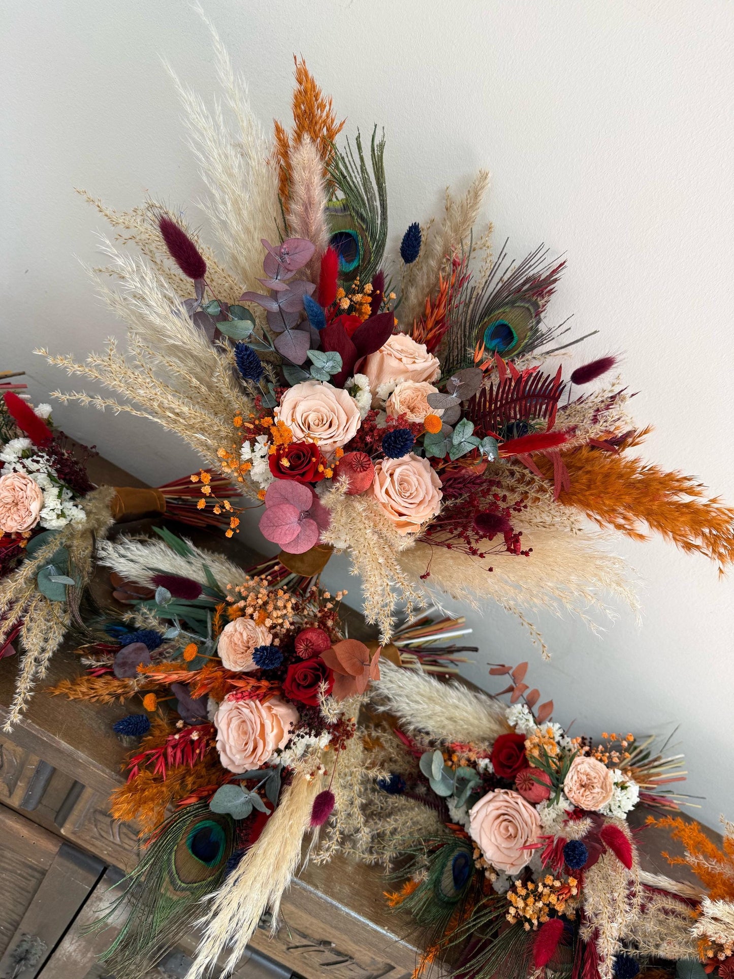 Orange & Emerald Wedding Flowers
