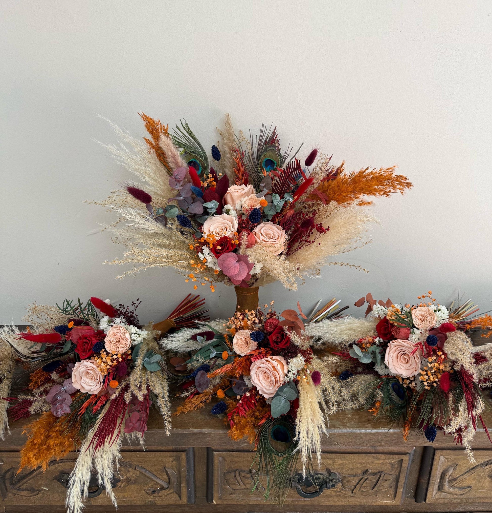 Orange & Emerald Wedding Flowers