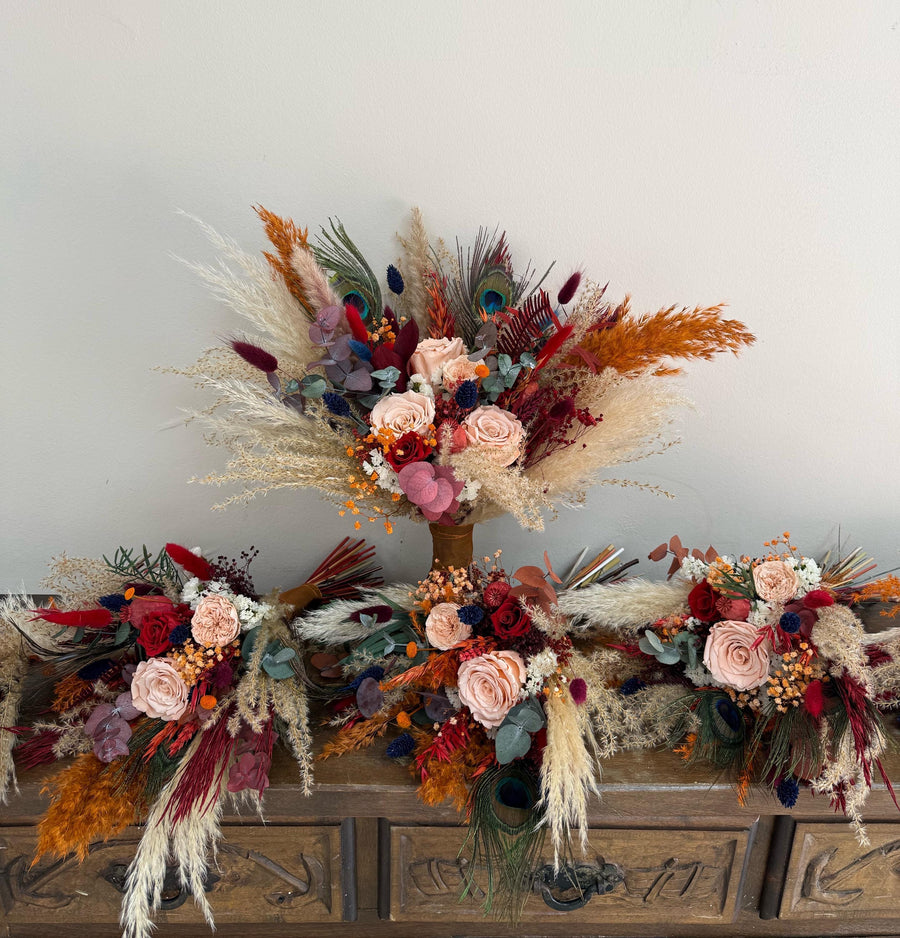 Orange & Emerald Wedding Flowers