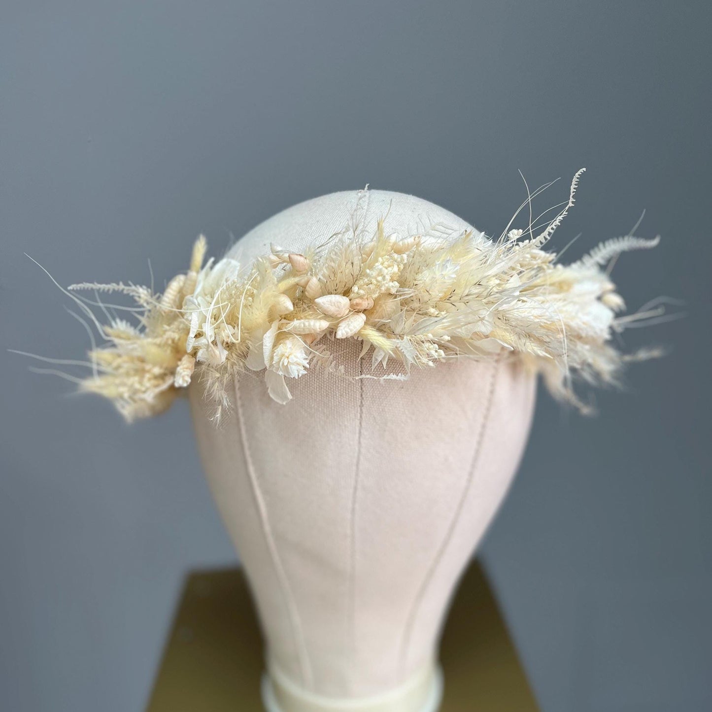 White Dried Flowers Bouquet with Preserved Roses | Natural Timeless Boho Bridal Arrangement