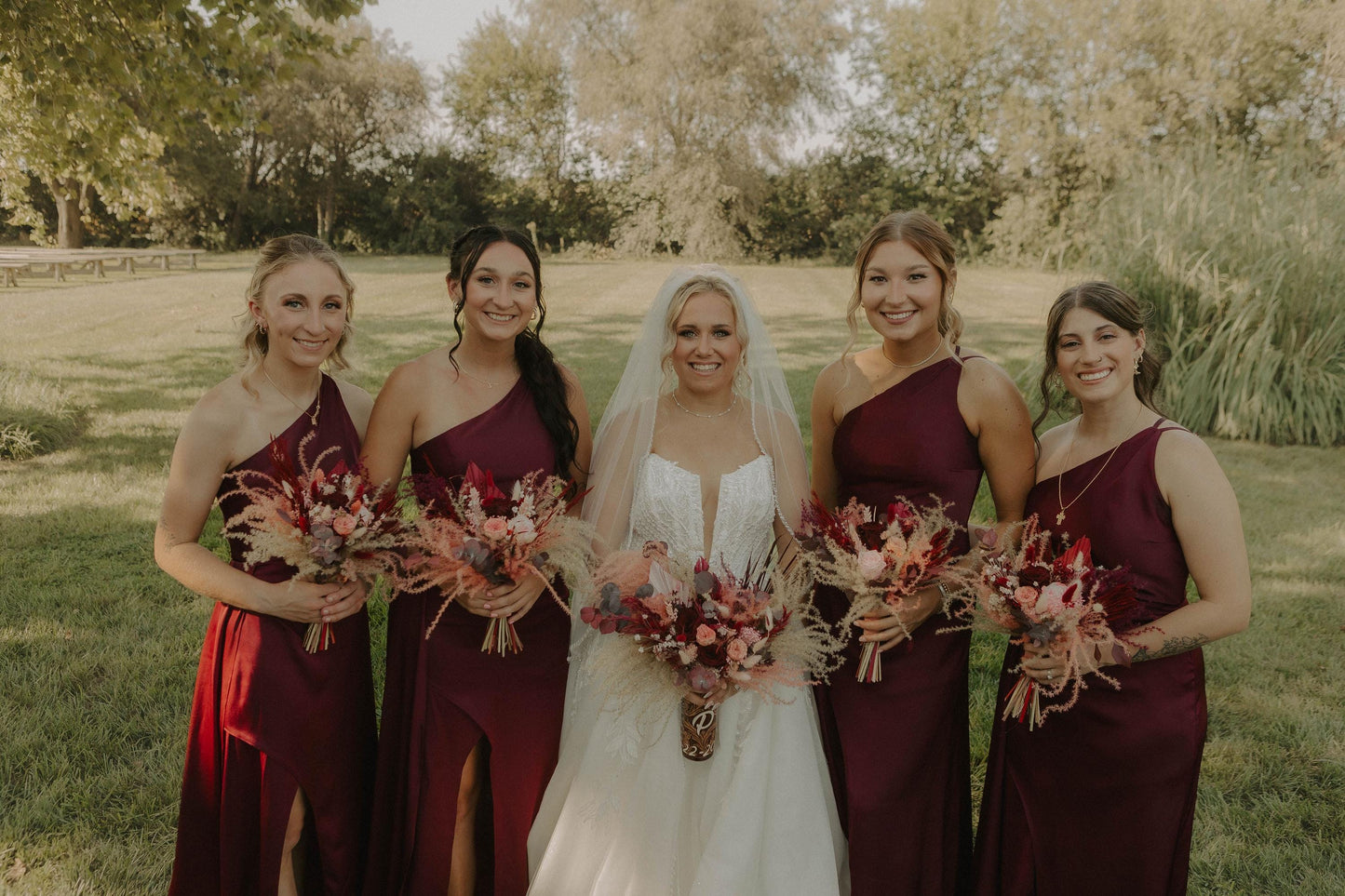 Burgundy & Blush Pink Wedding Flowers