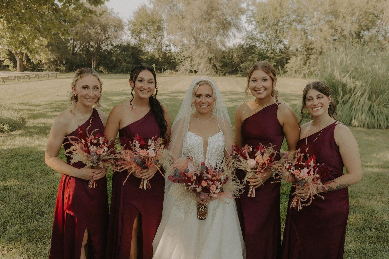 Burgundy & Blush Pink Wedding Flowers