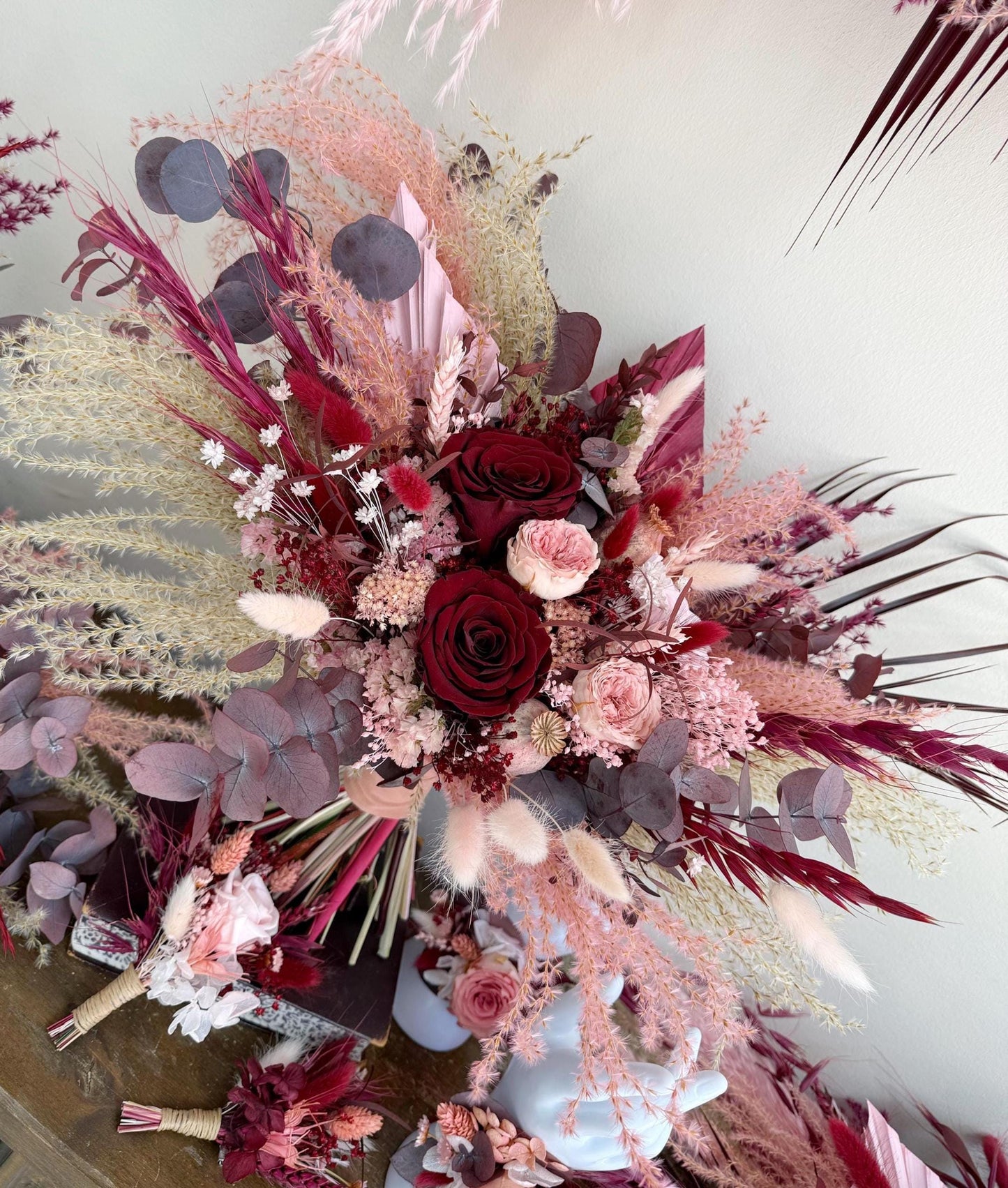 Burgundy & Blush Pink Wedding Flowers