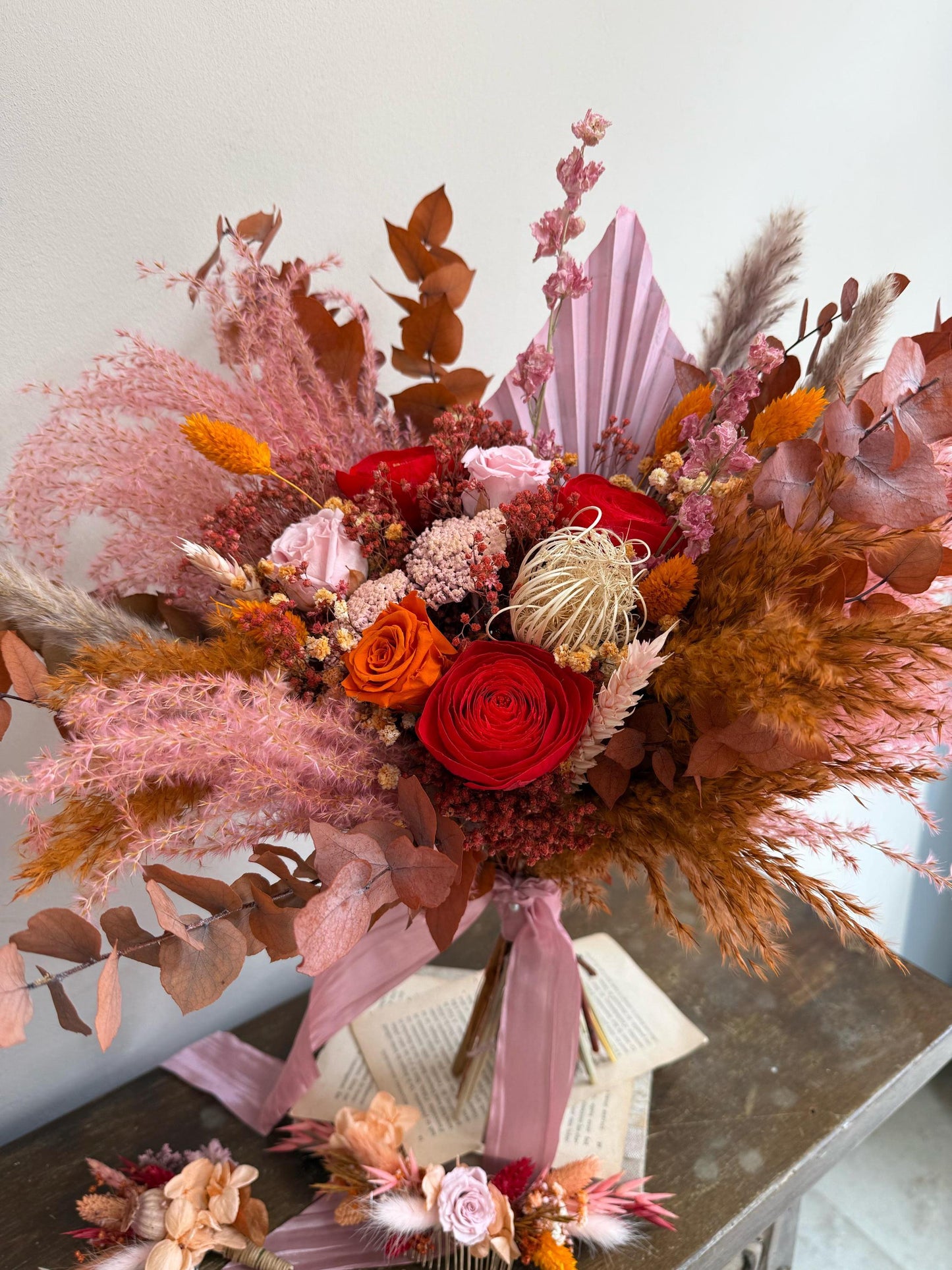Terracotta & Pink Wedding Flowers