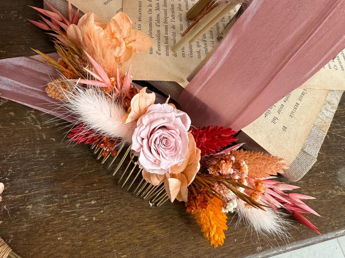 Terracotta & Pink Wedding Flowers