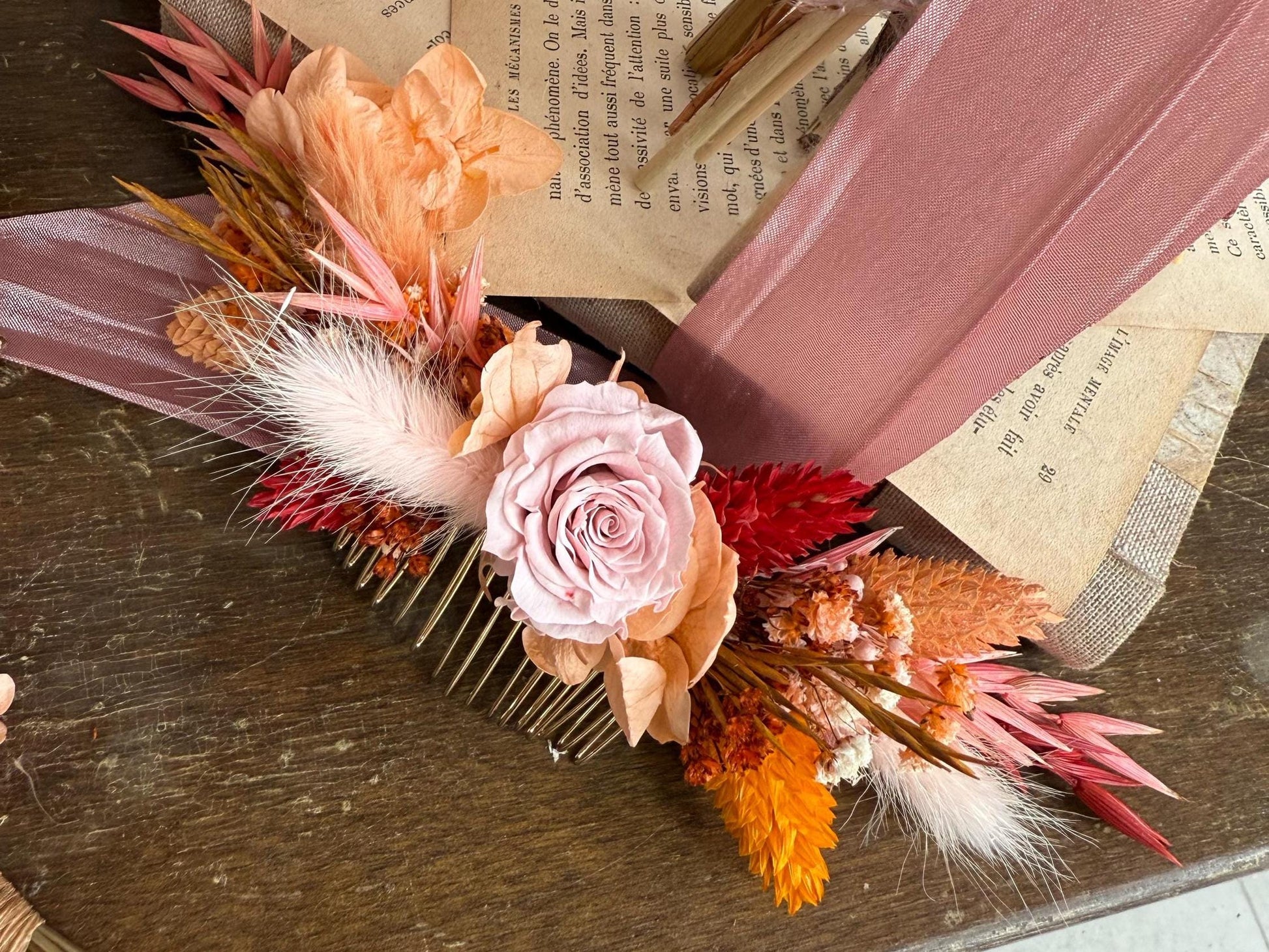 Terracotta & Pink Wedding Flowers