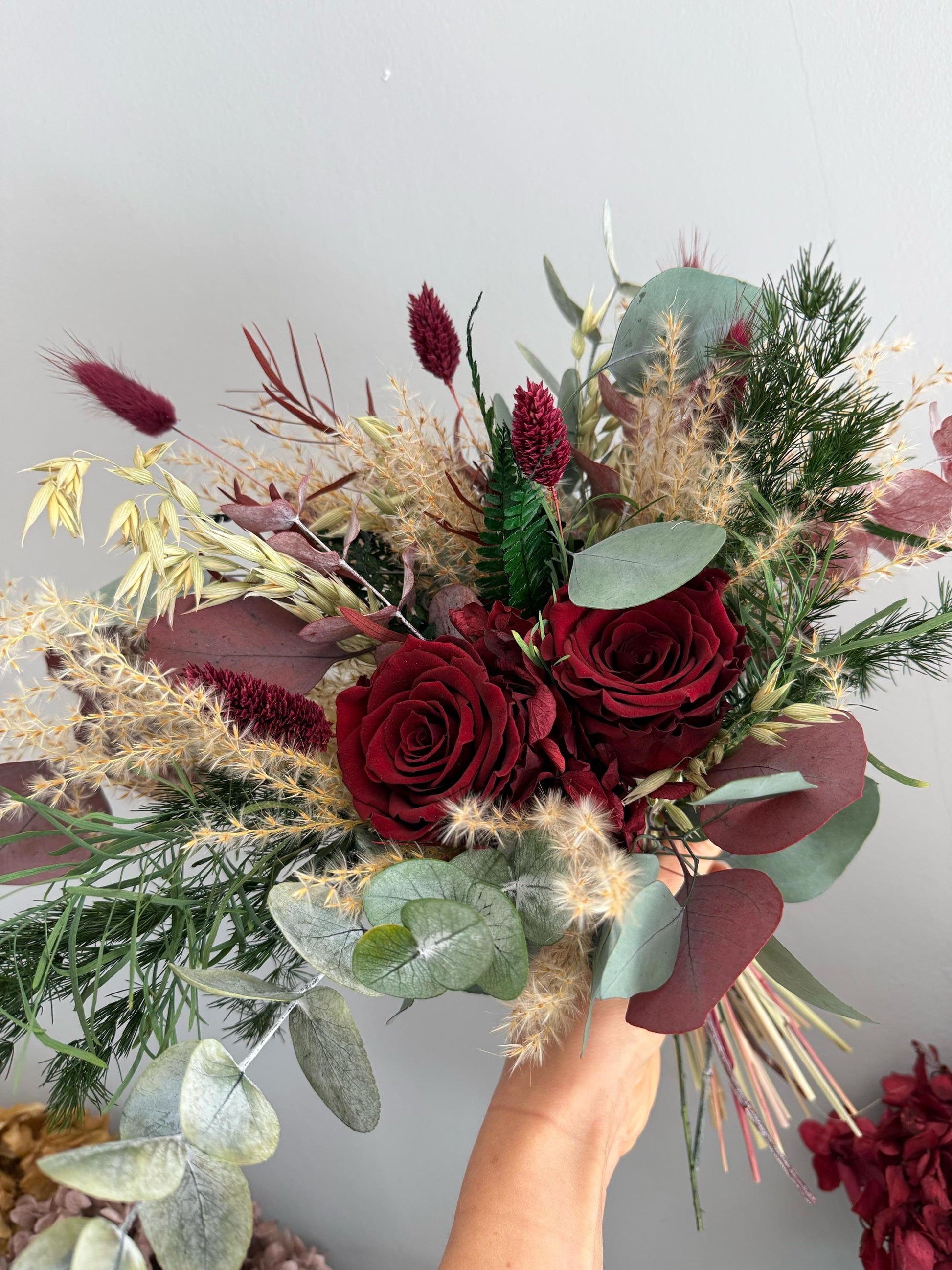 Burgundy & Forest Green Bouquet