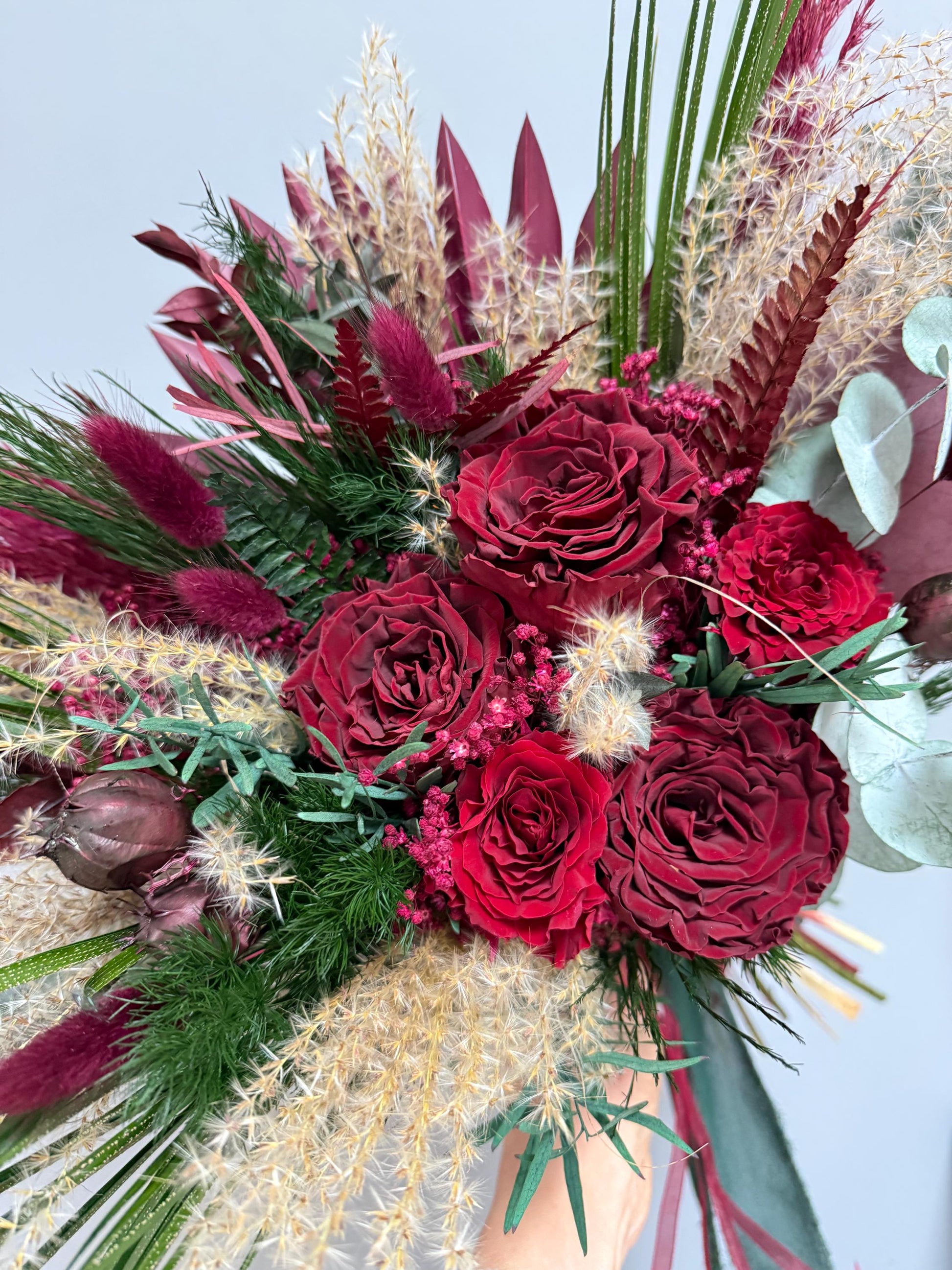 Burgundy & Forest Green Bouquet