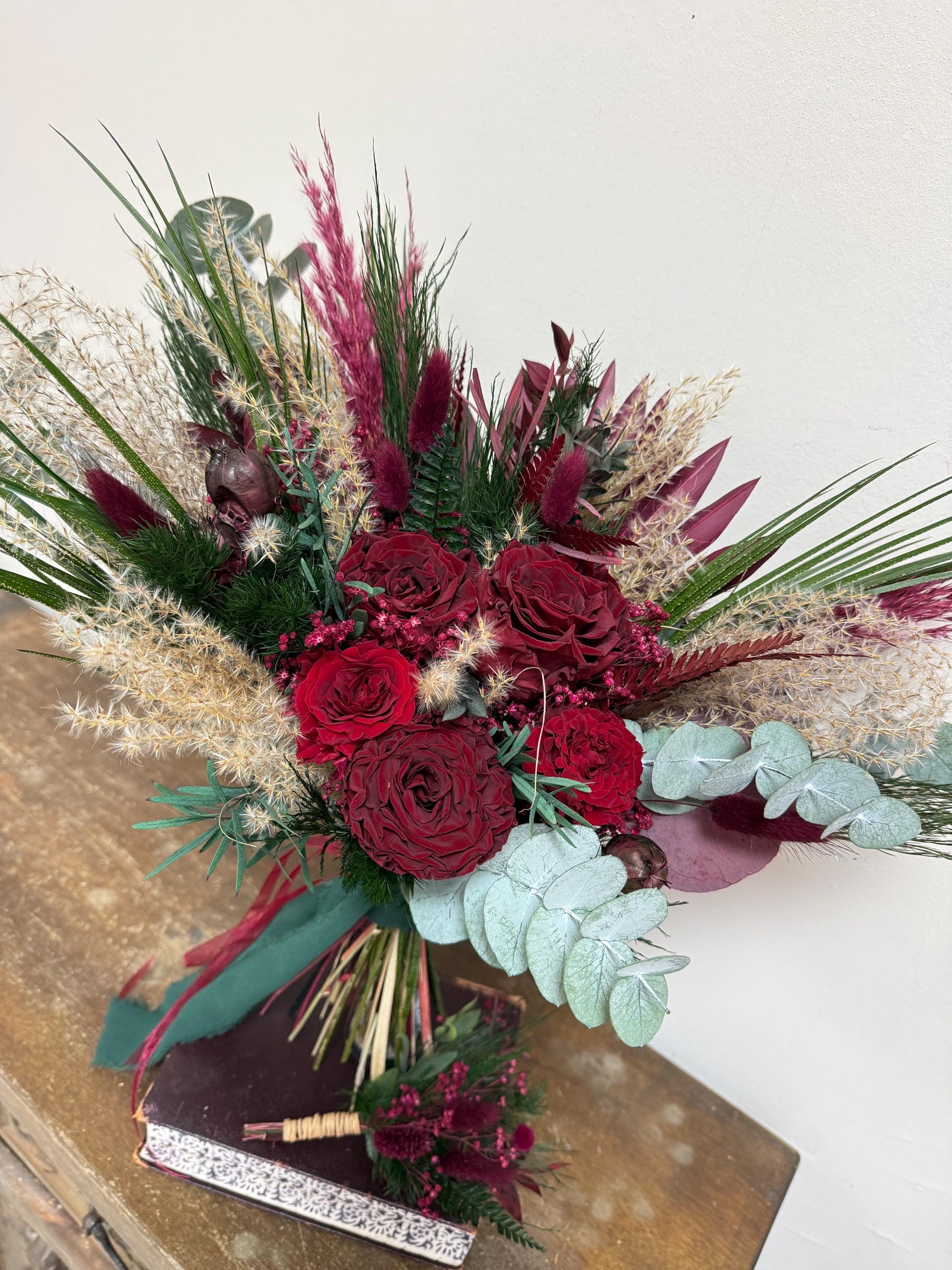 Burgundy & Forest Green Bouquet