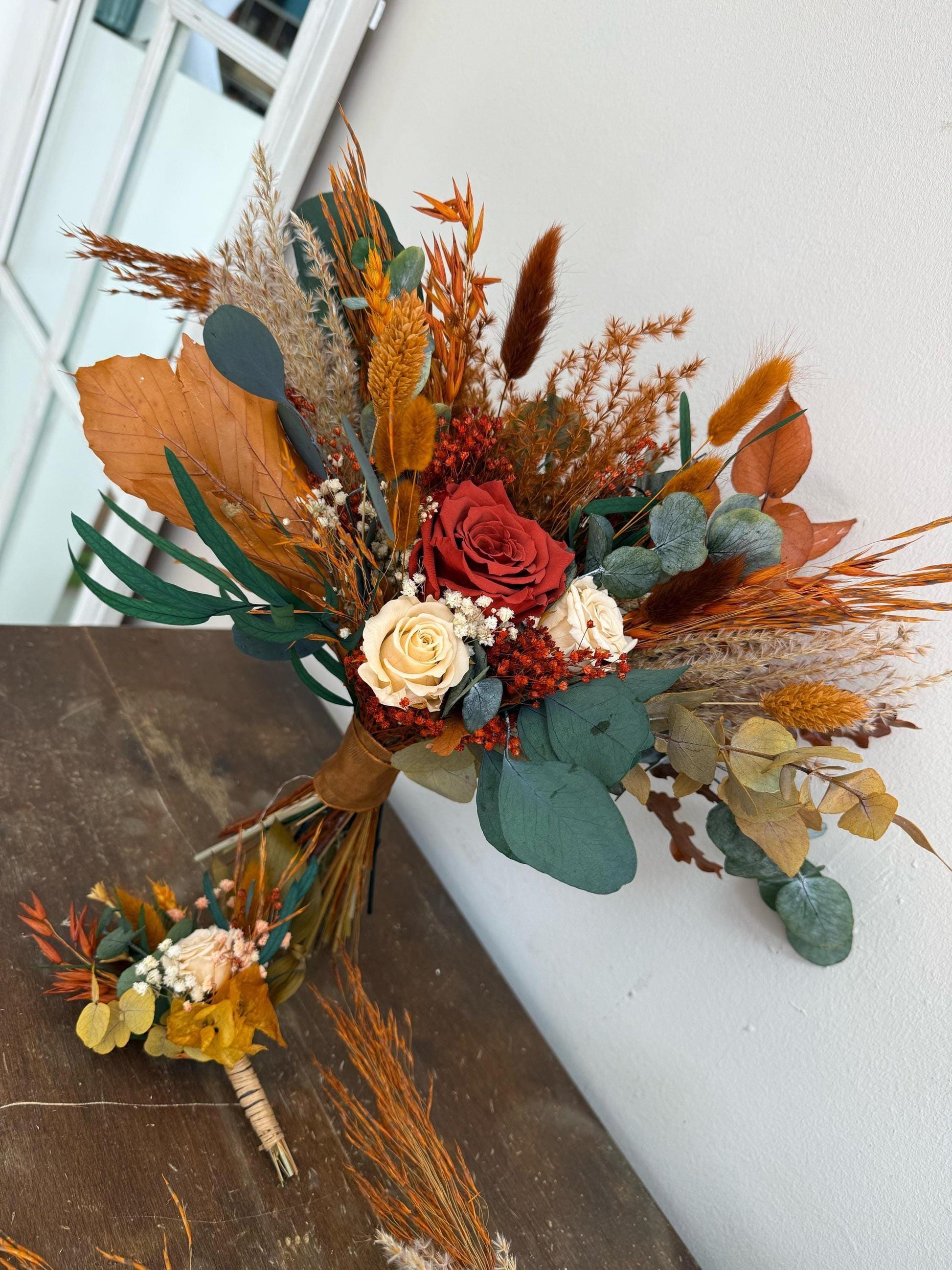 Terracotta Cascading Wedding Bouquet