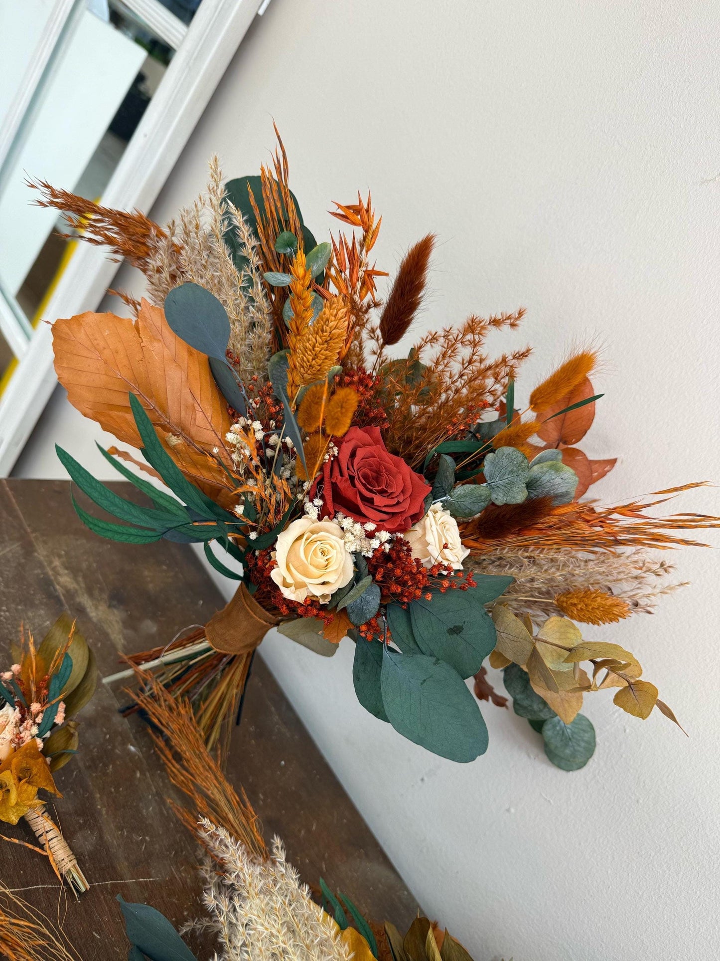 Terracotta Cascading Wedding Bouquet