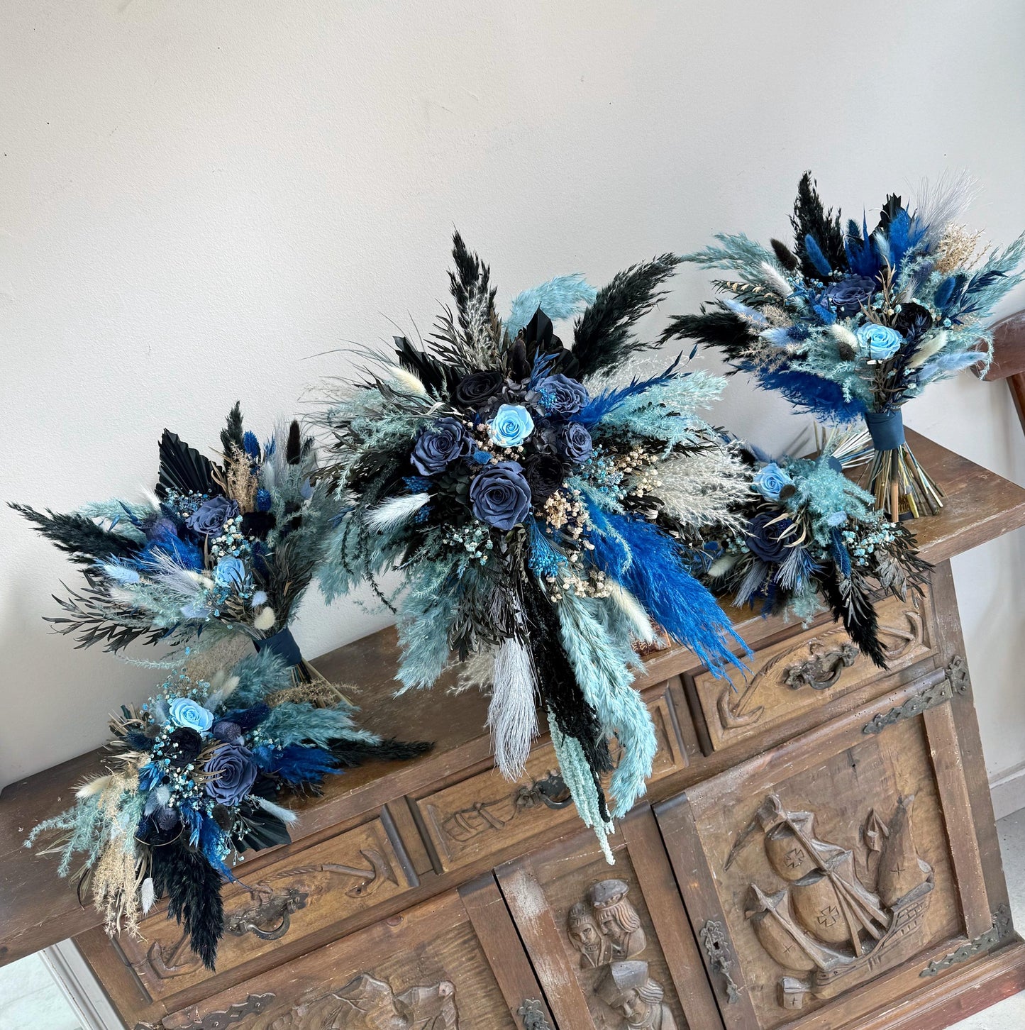 Blue & Black Wedding Flowers