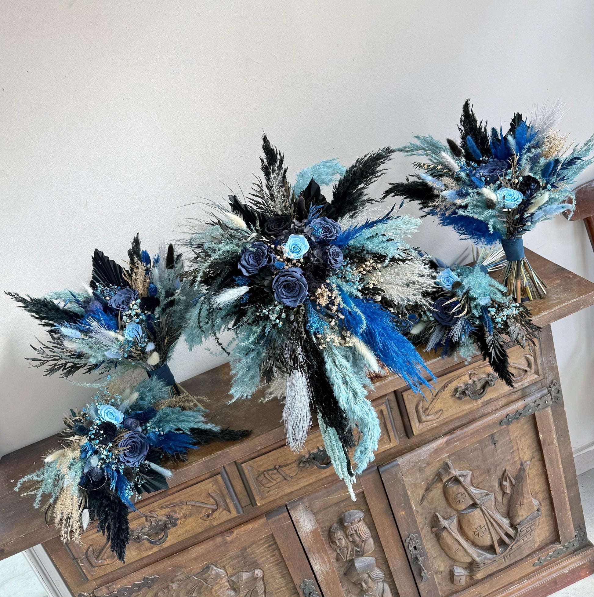 Blue & Black Wedding Flowers