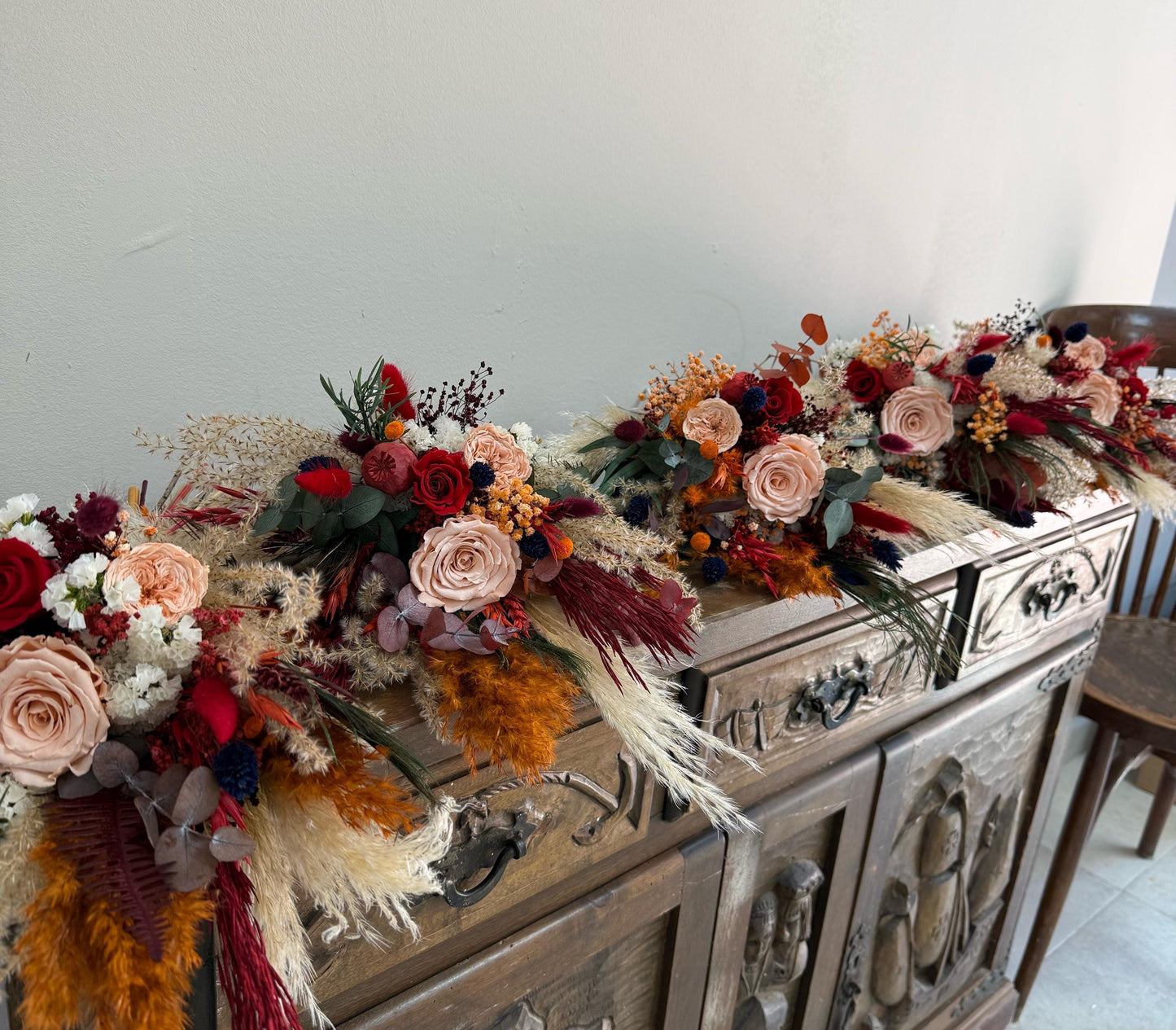 Orange & Emerald Wedding Flowers
