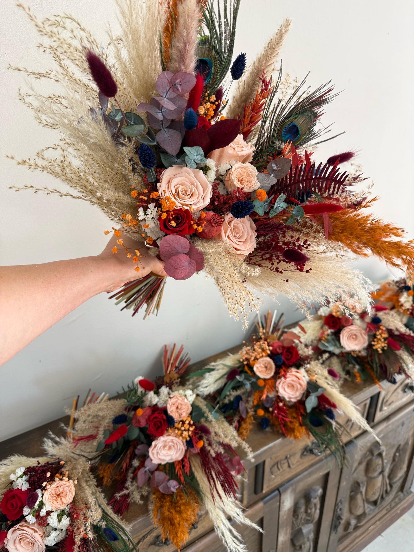 Orange & Emerald Wedding Flowers