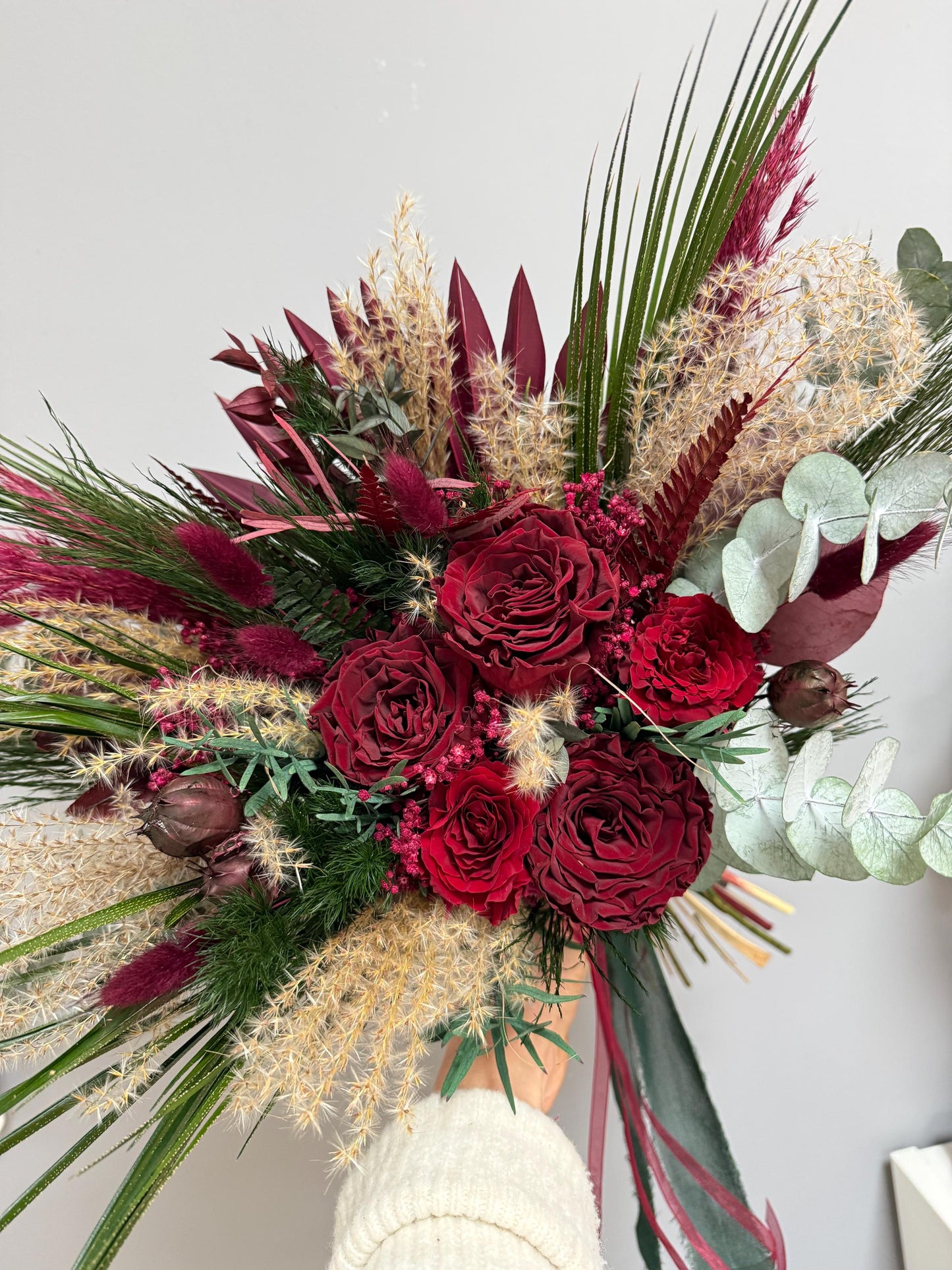 Burgundy & Forest Green Bouquet