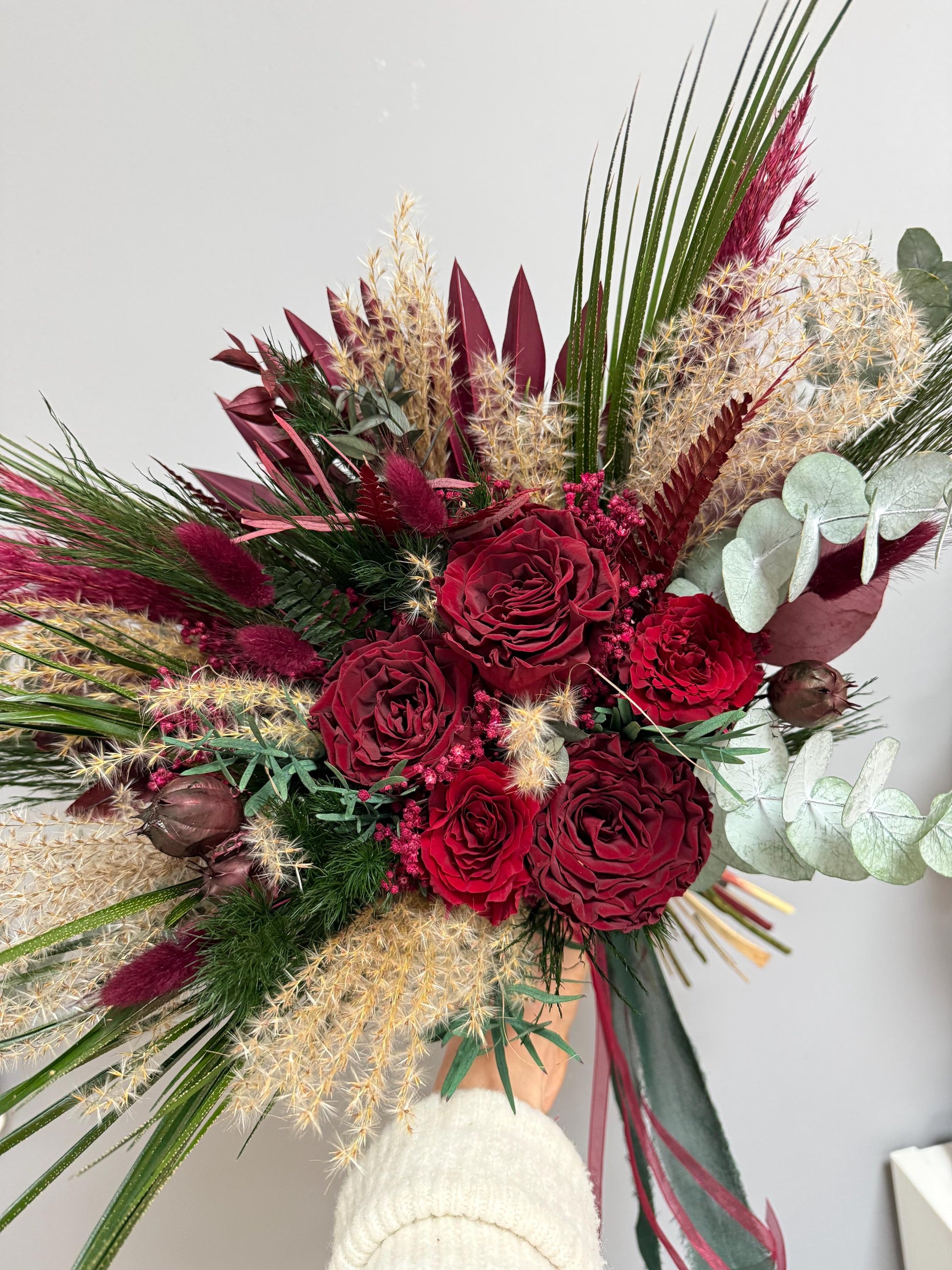 Burgundy & Forest Green Bouquet