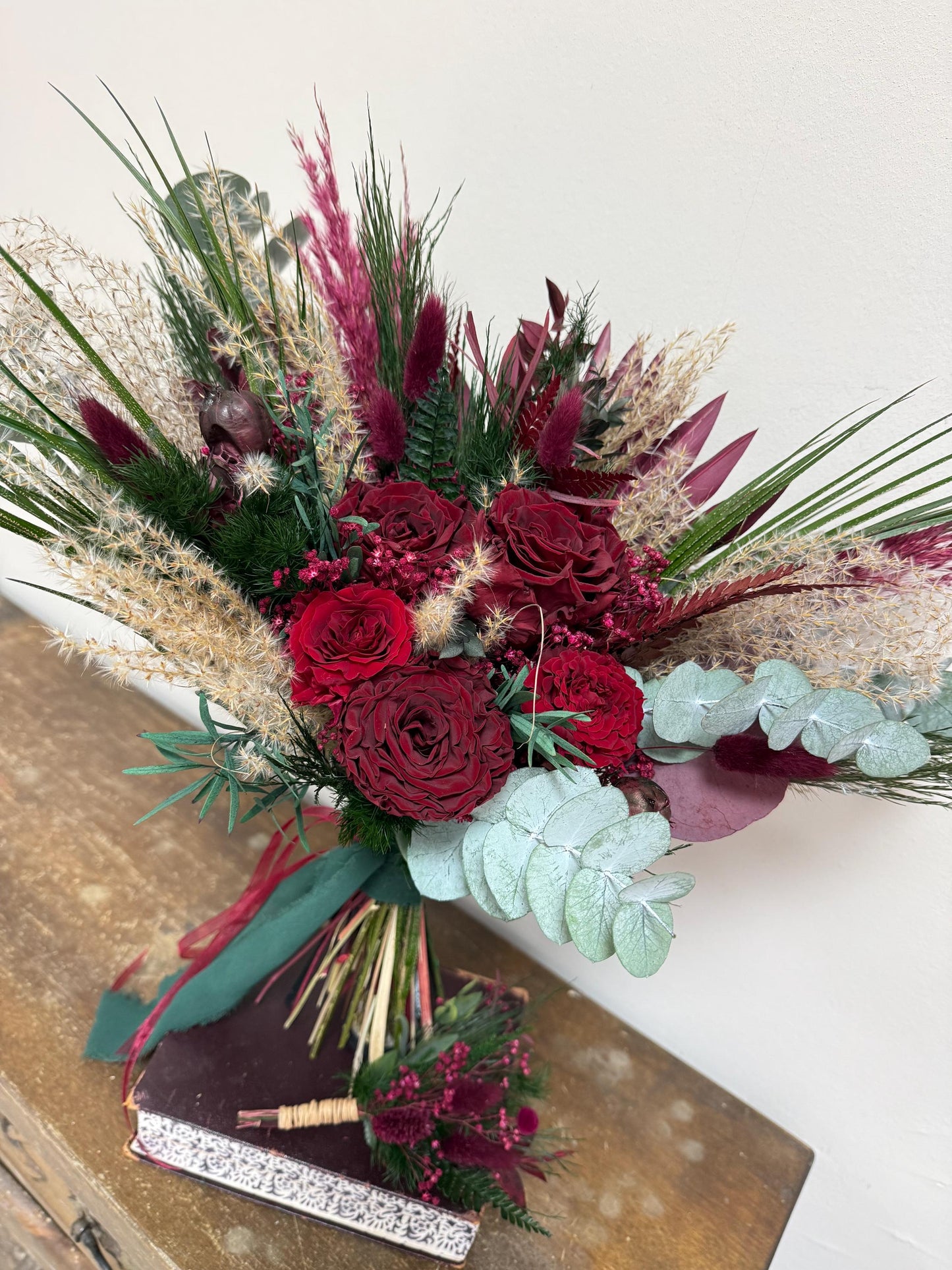 Burgundy & Forest Green Bouquet