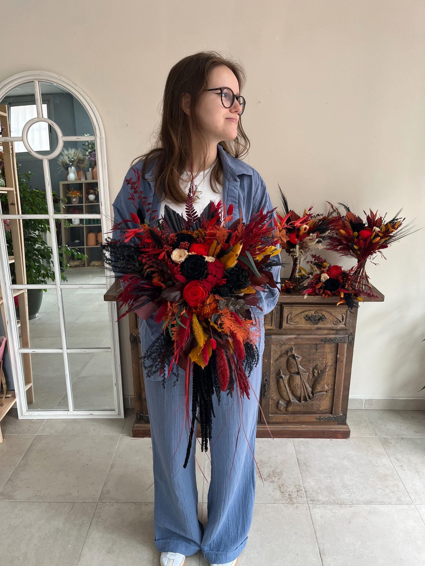 Red & Rust Wedding Bouquet