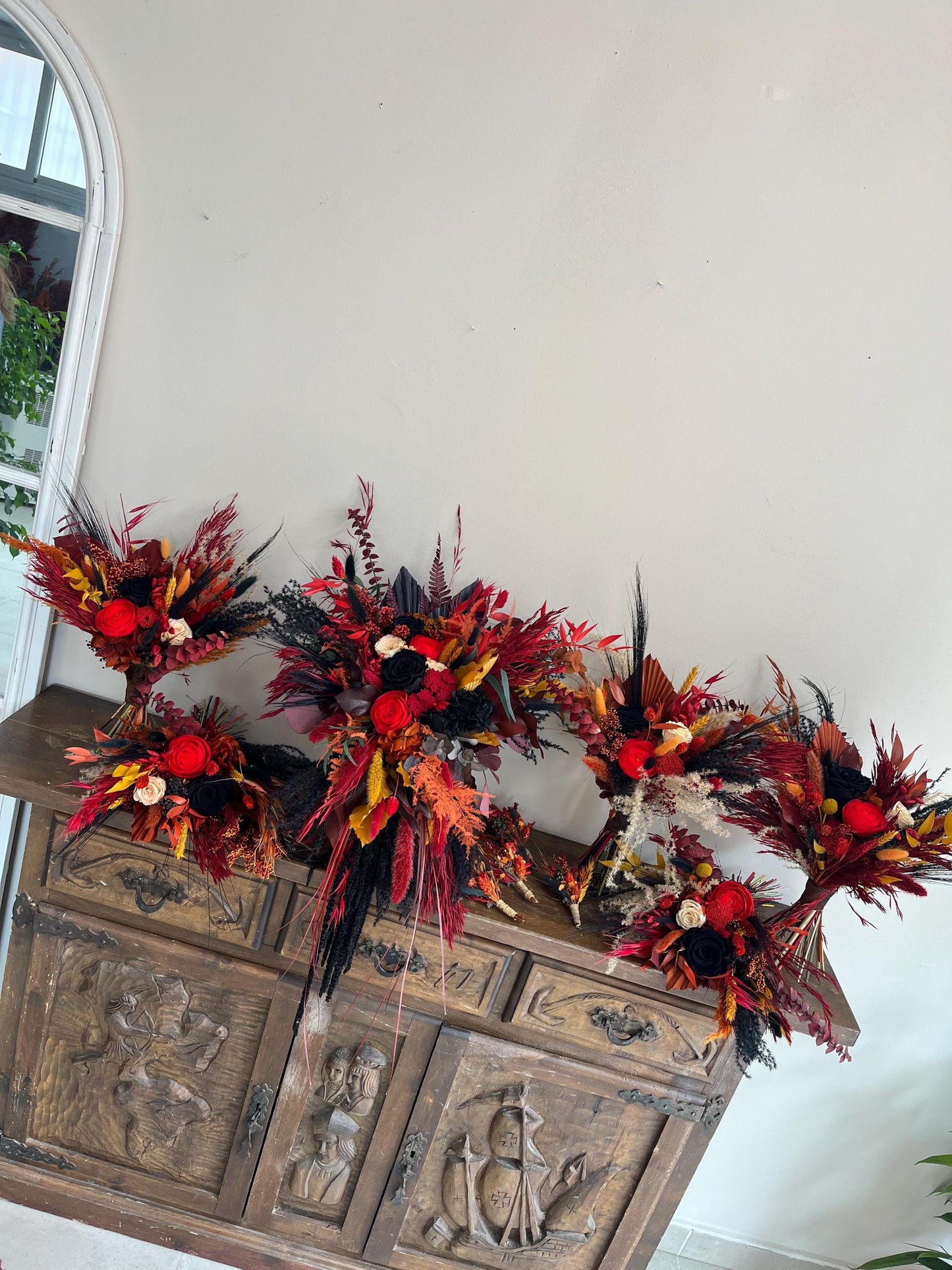 Red & Rust Wedding Bouquet