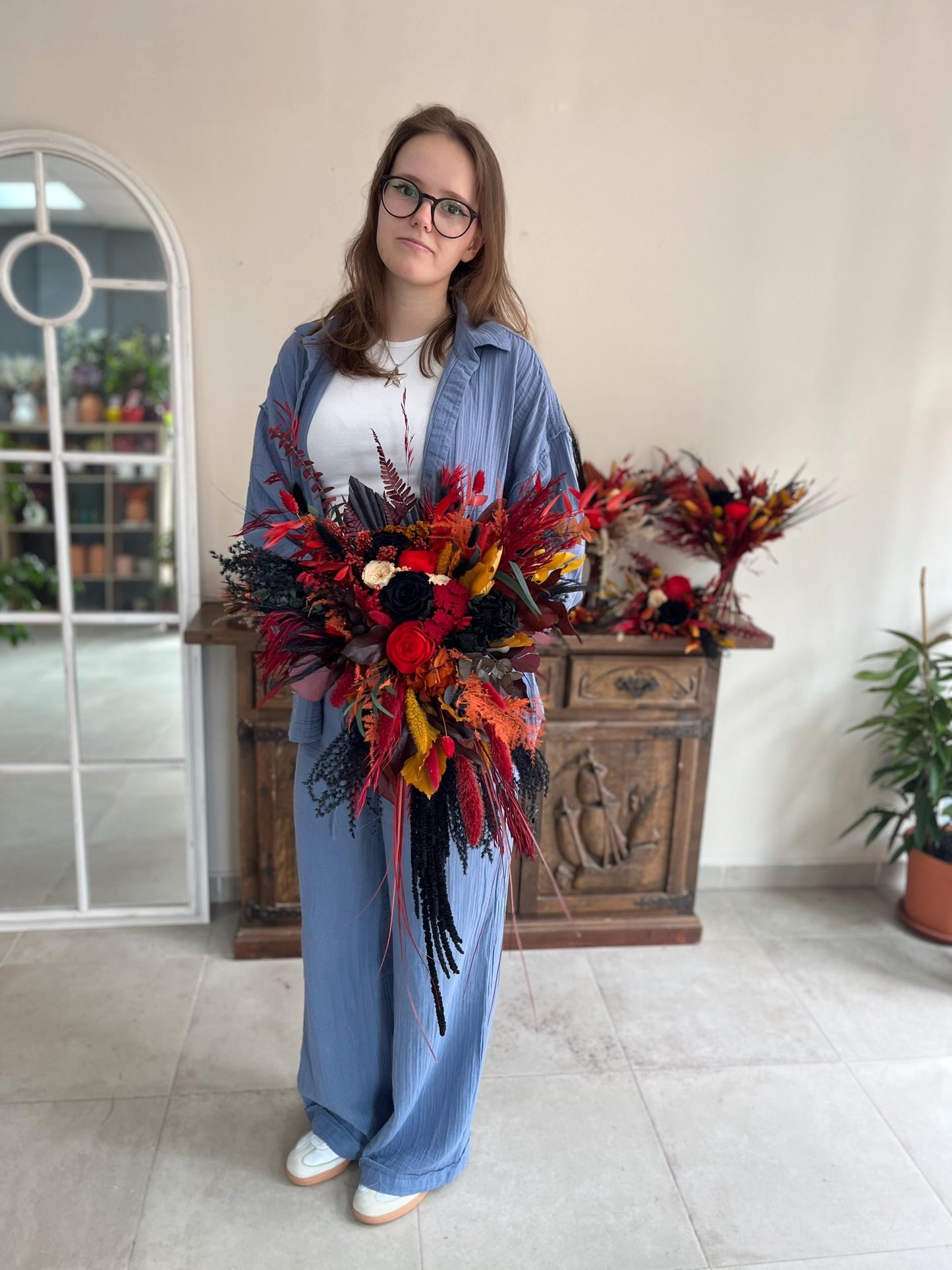 Red & Rust Wedding Bouquet
