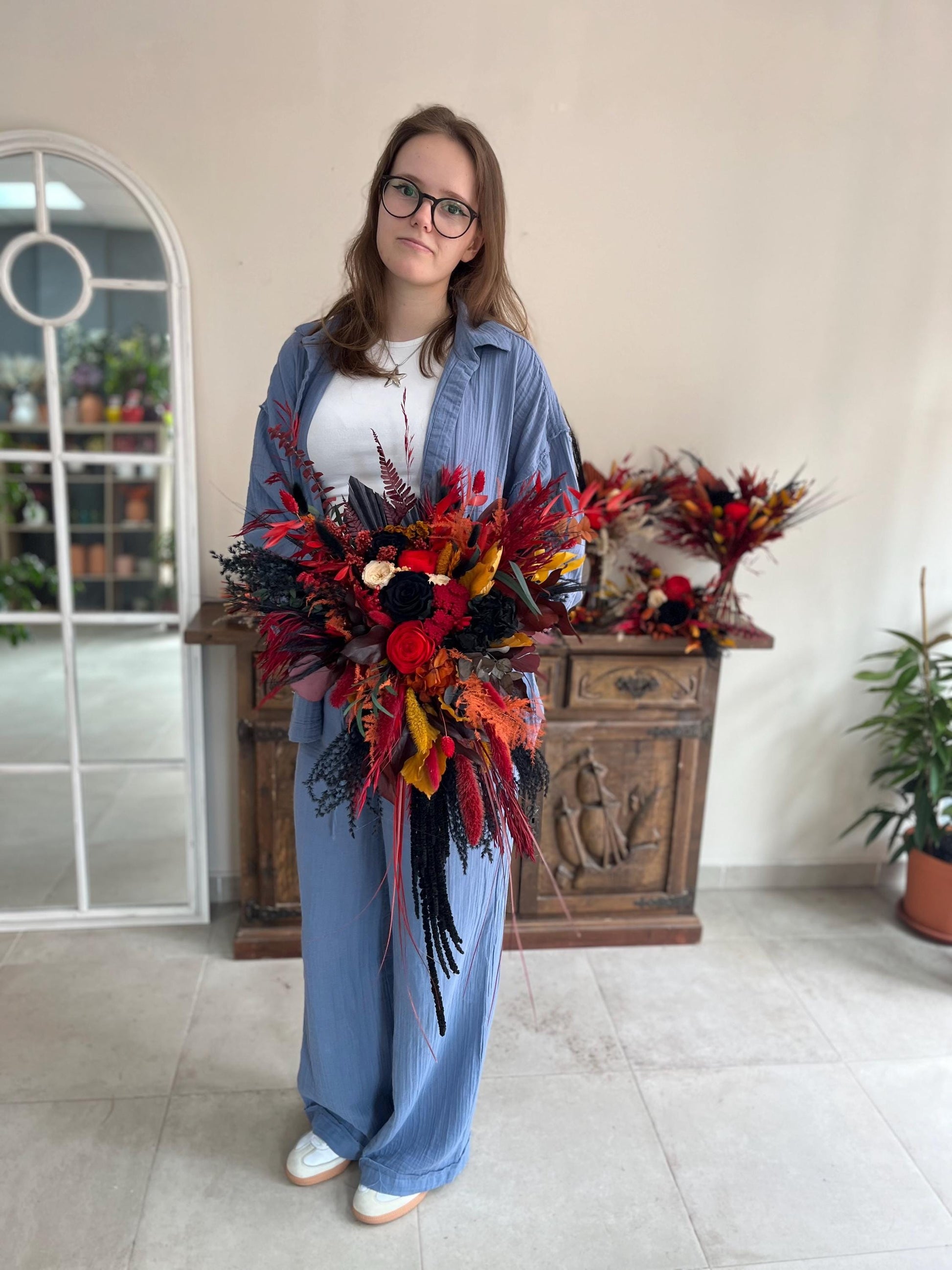 Red & Rust Wedding Bouquet