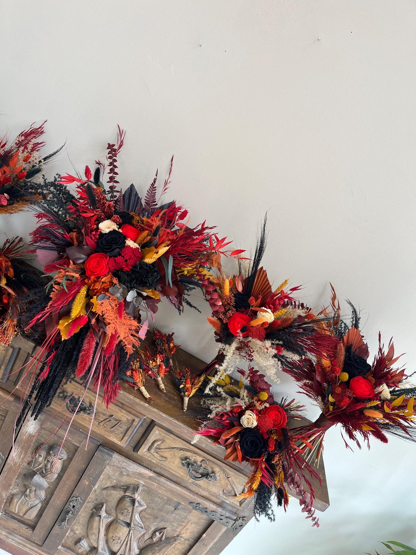 Red & Rust Wedding Bouquet