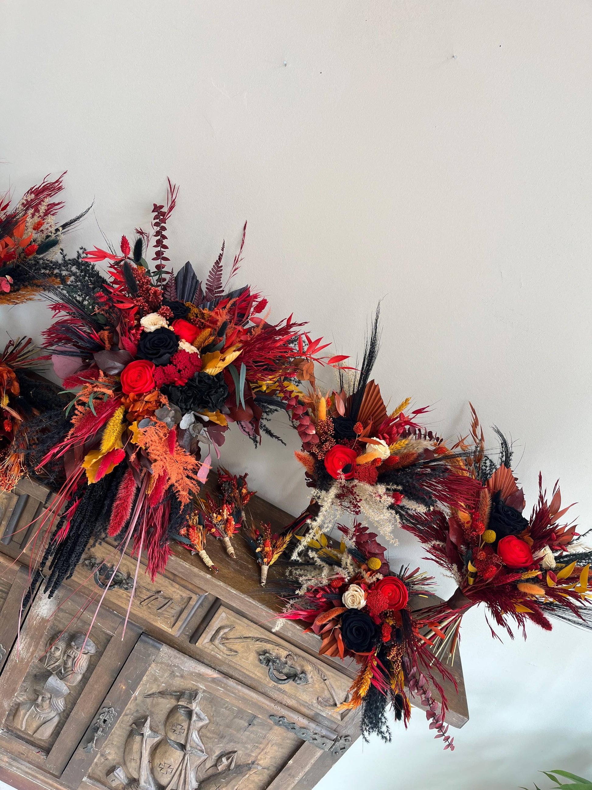 Red & Rust Wedding Bouquet