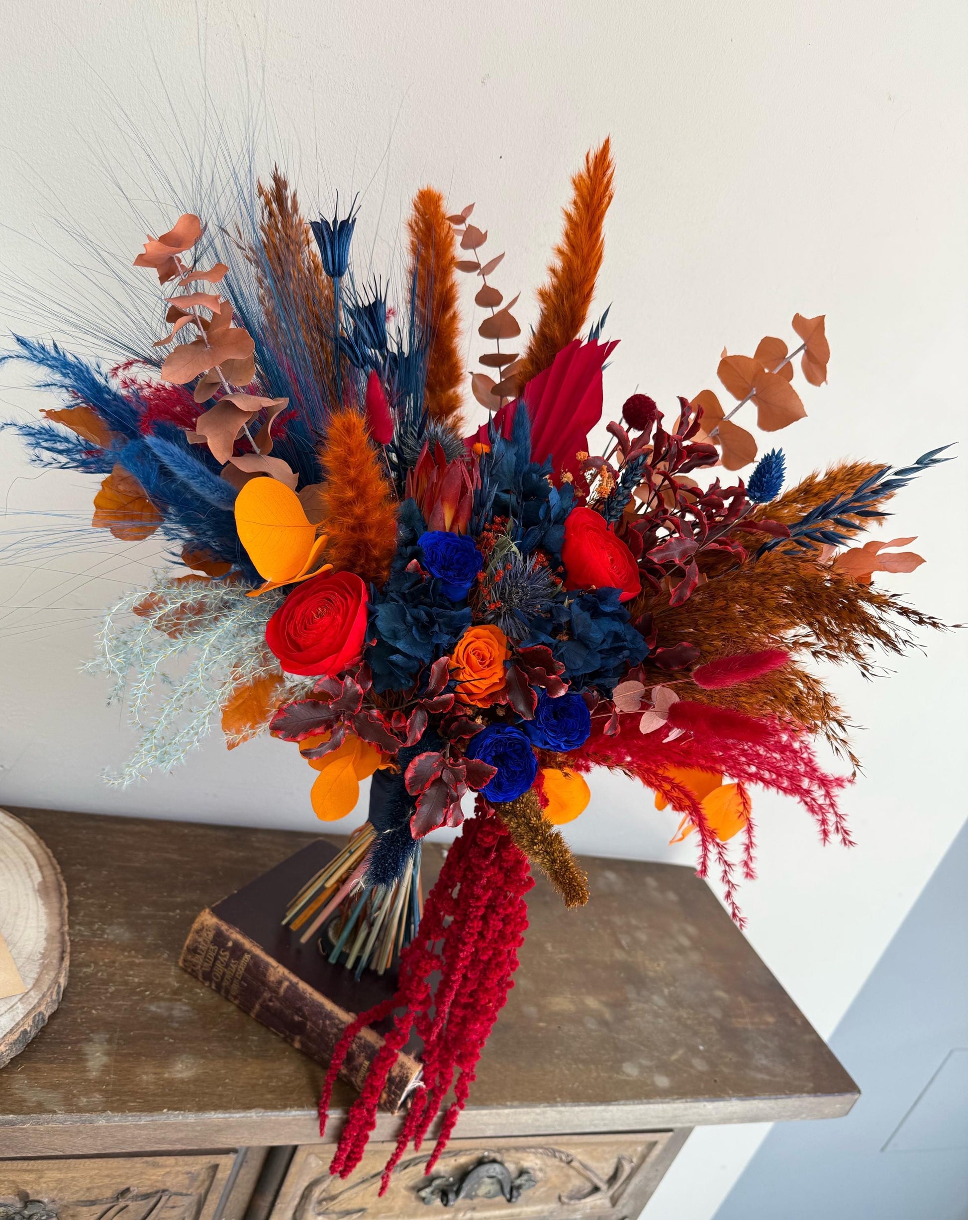 Navy & Red Wedding Flowers