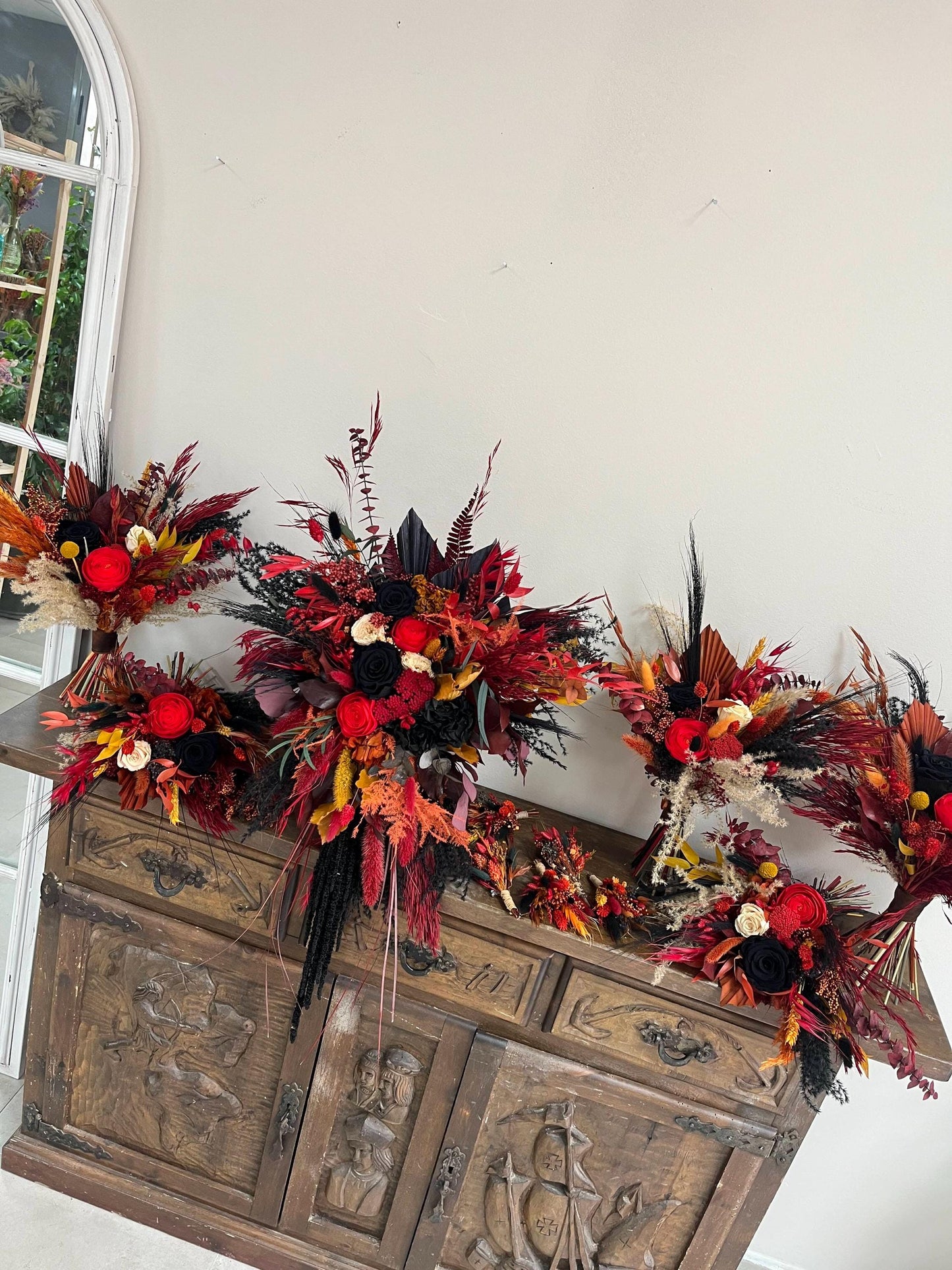 Red & Rust Wedding Bouquet