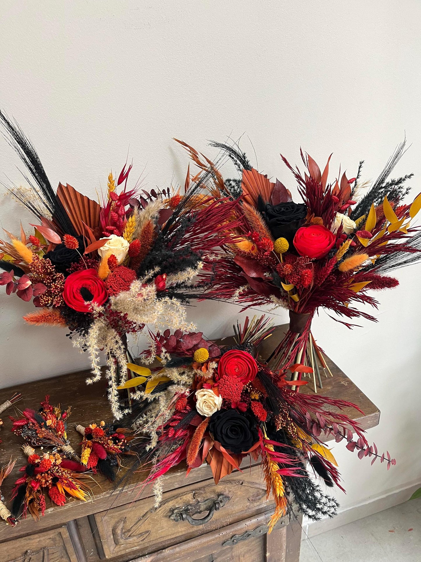 Red & Rust Wedding Bouquet