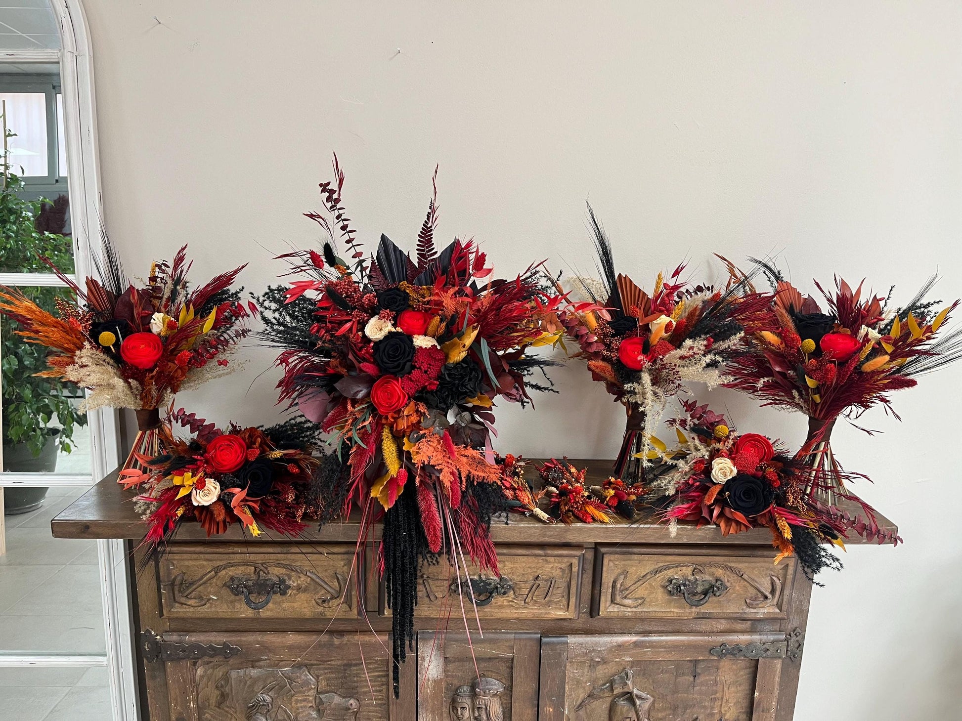 Red & Rust Wedding Bouquet