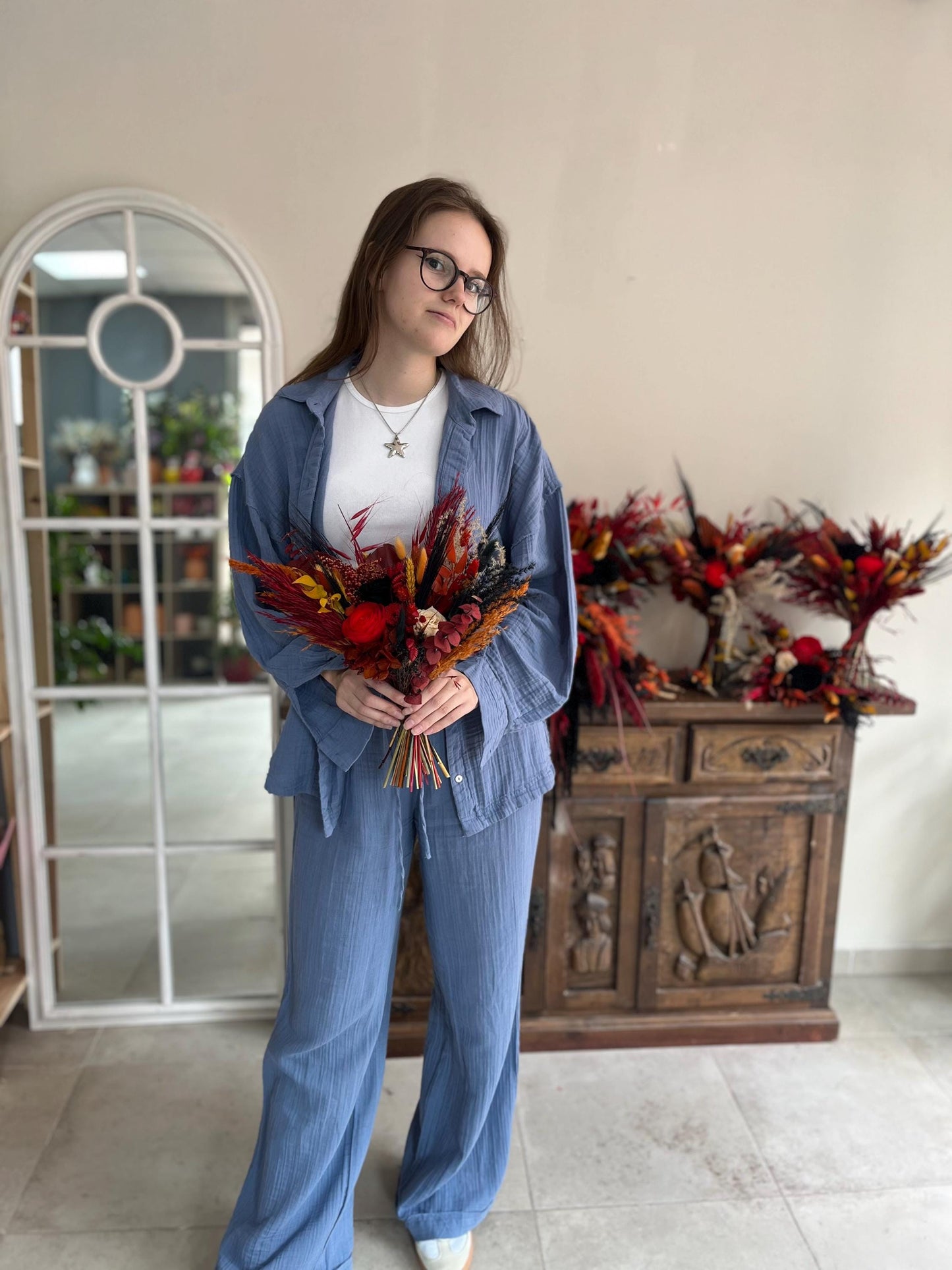 Red & Rust Wedding Bouquet