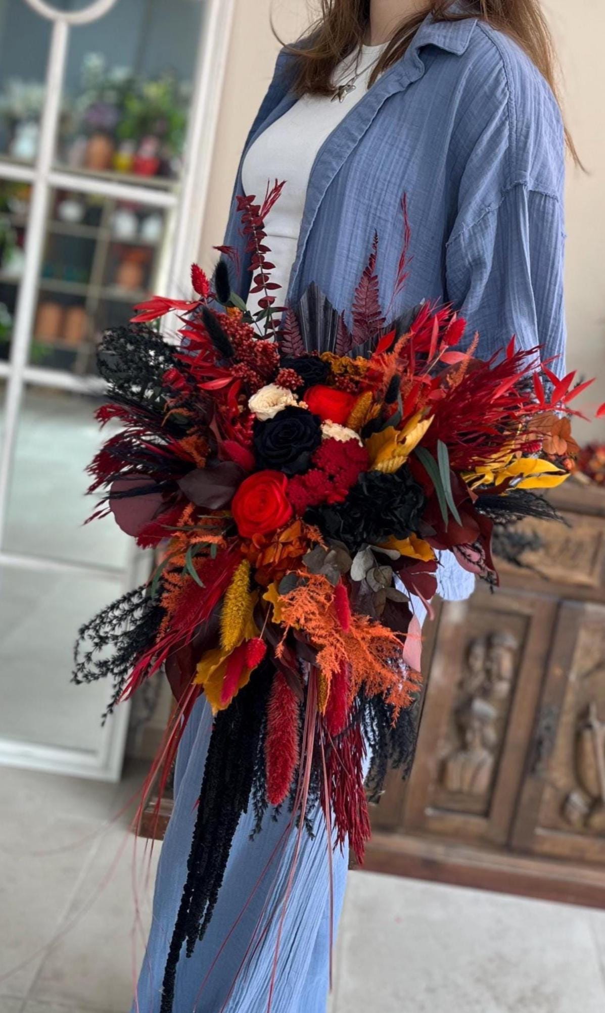 Red & Rust Wedding Bouquet