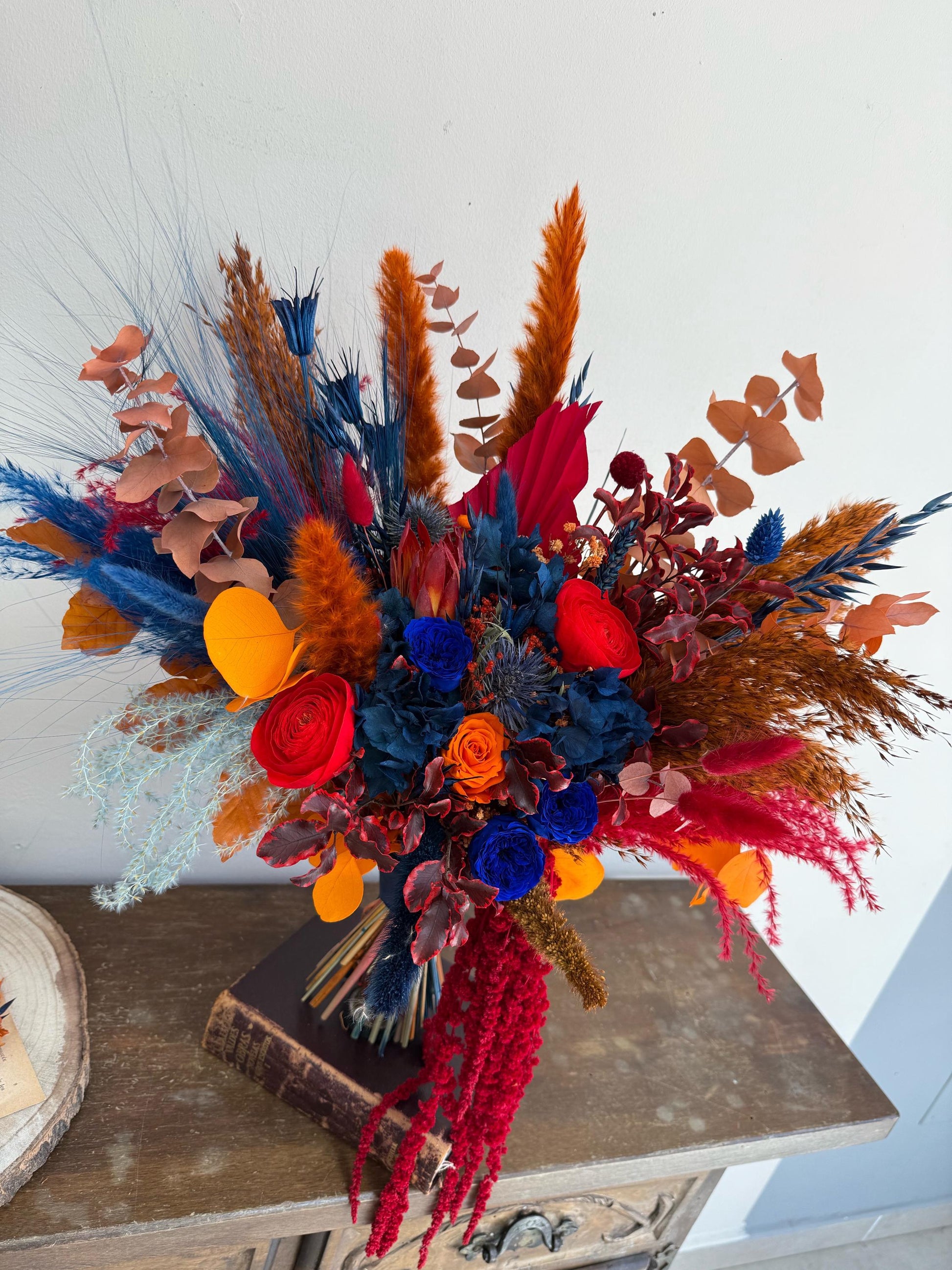 Navy & Red Wedding Flowers