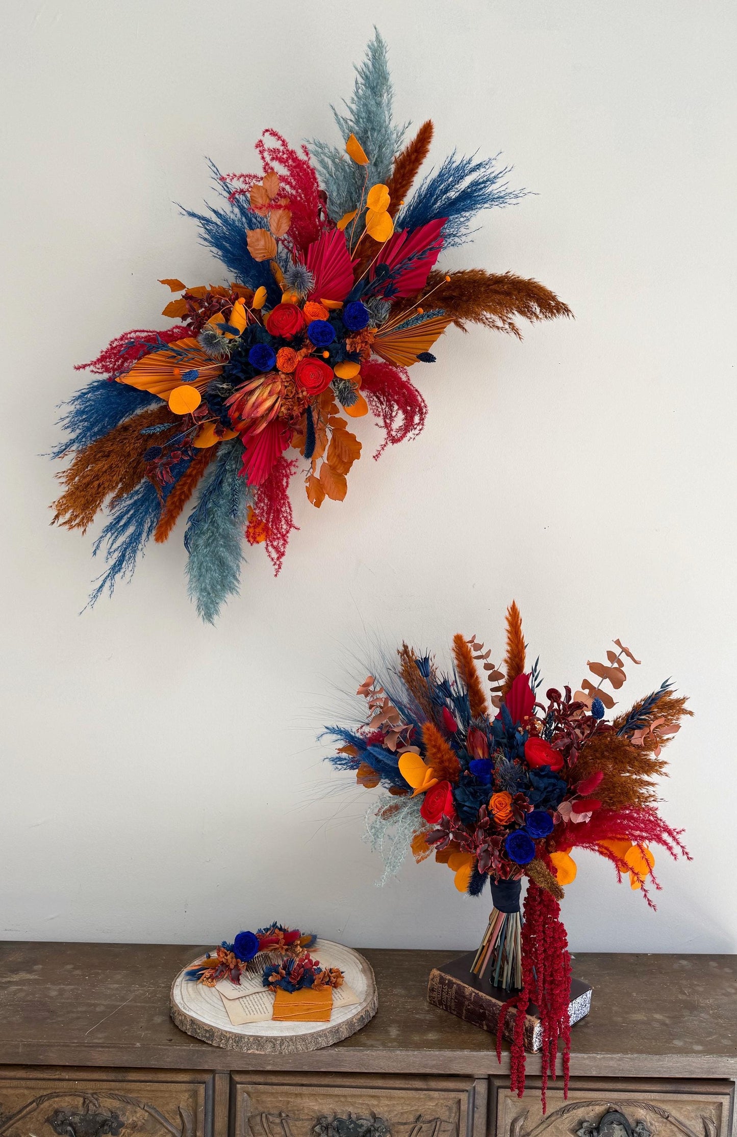 Navy & Red Wedding Flowers