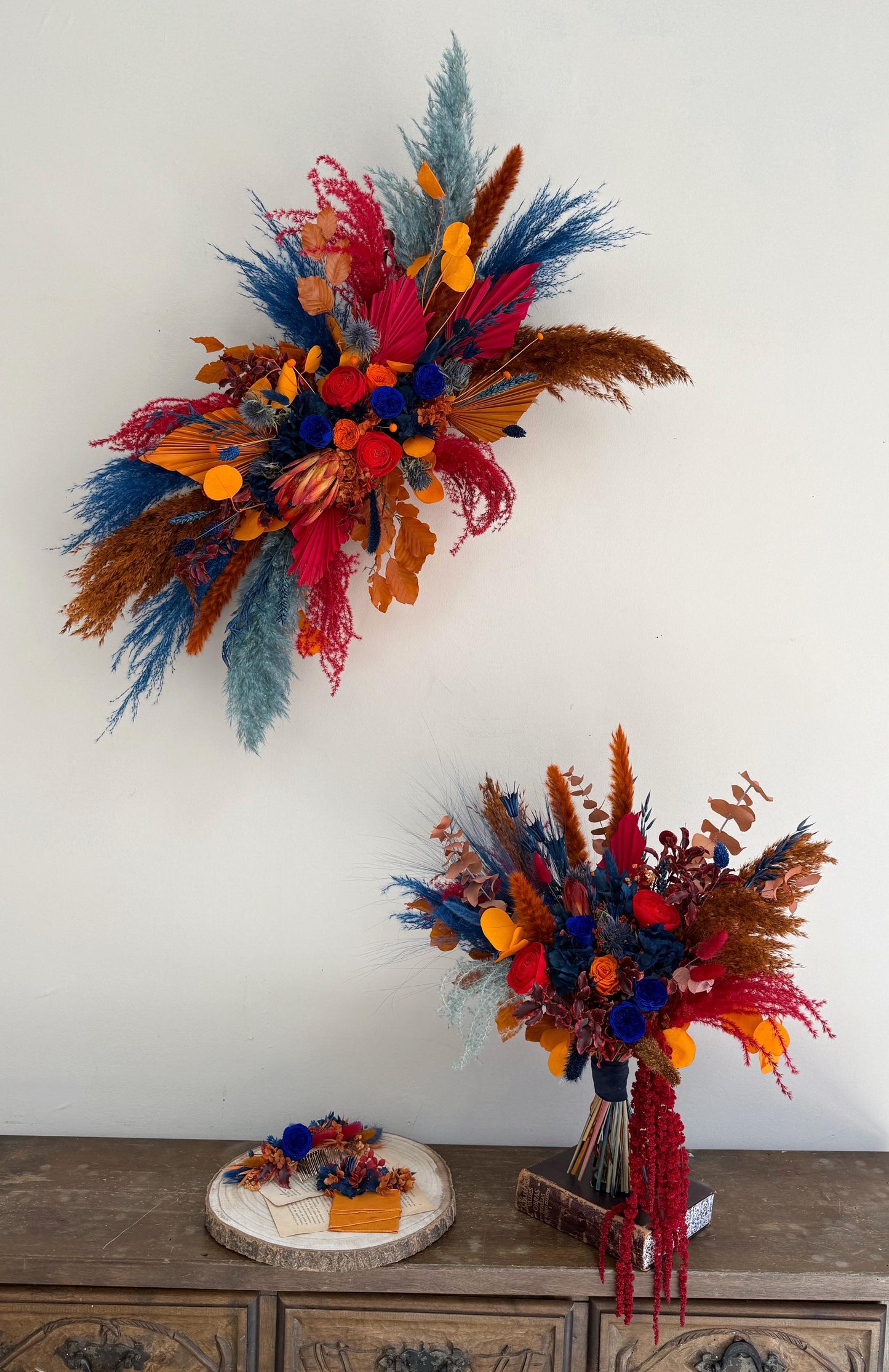 Navy & Red Wedding Flowers