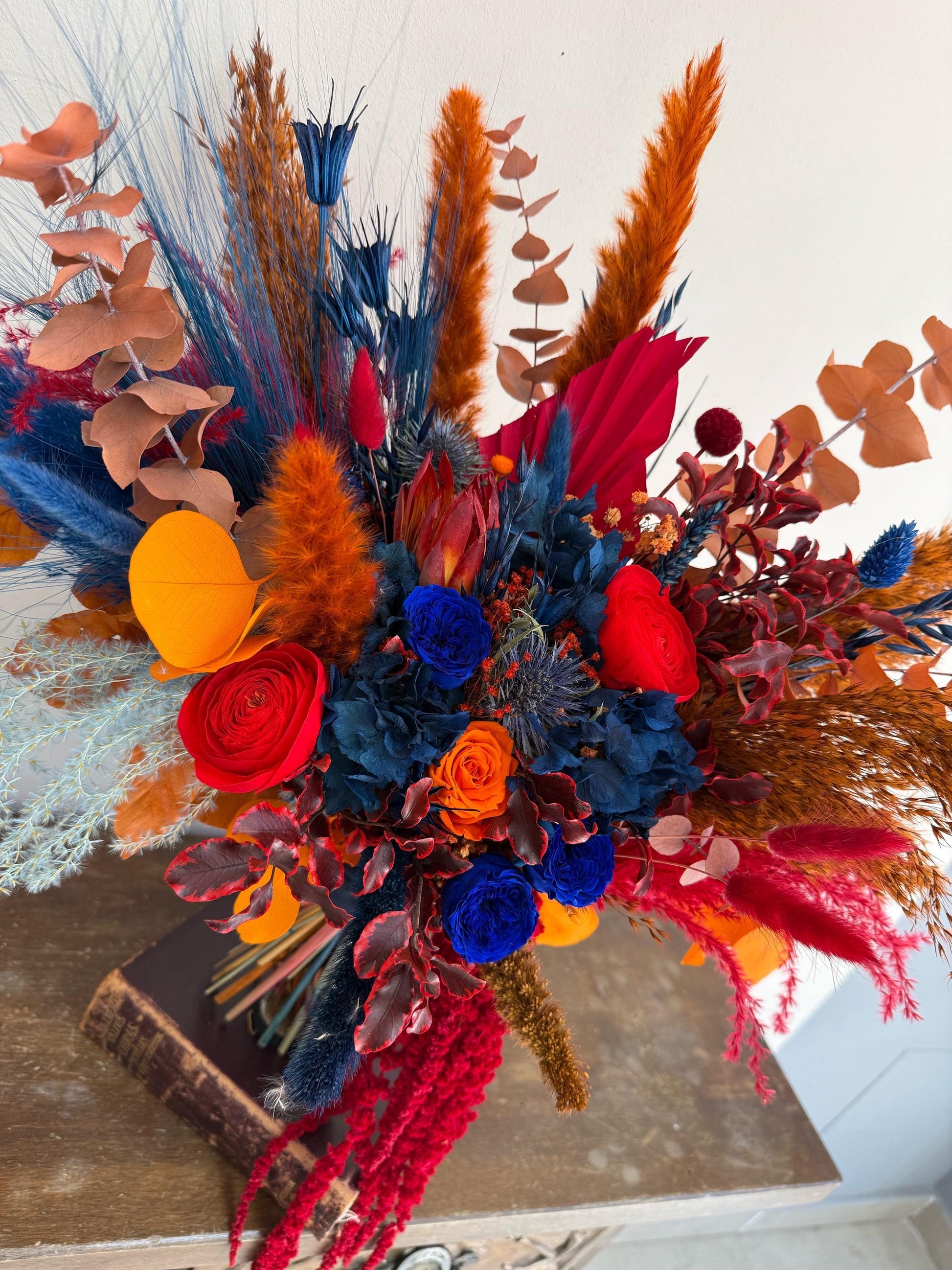 Navy & Red Wedding Flowers