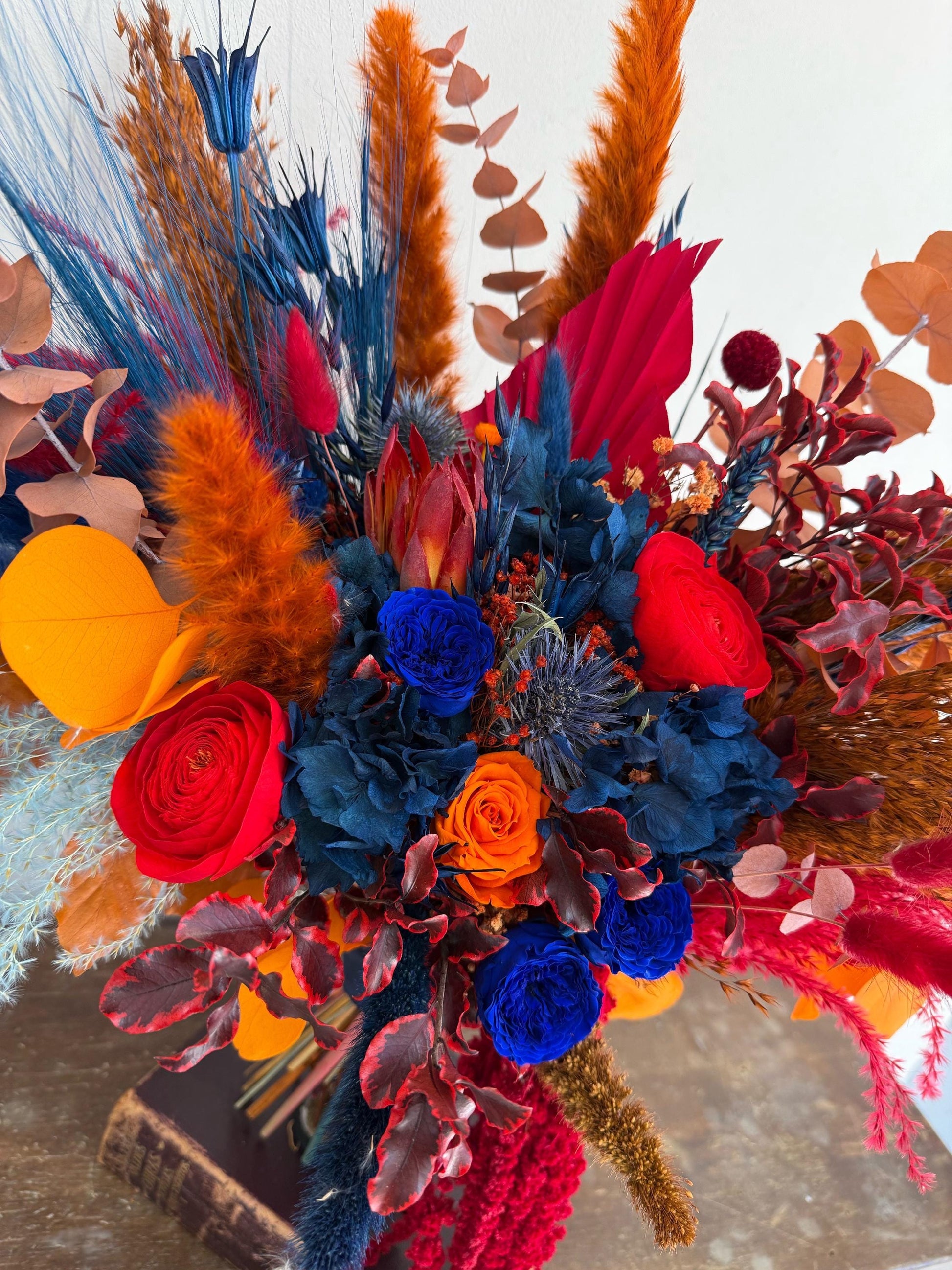 Navy & Red Wedding Flowers