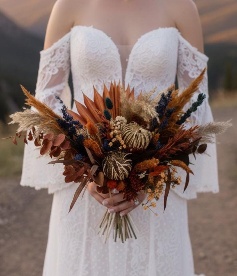 Rust & Navy Blue Bouquet
