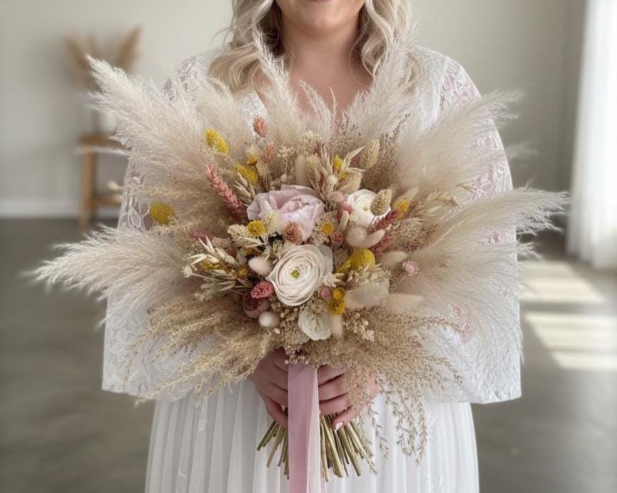 Summer wedding bouquet, Field wedding bouquet, Rustic Bridal, Bridal Bouquet, Wedding Bouquet, Dried flowers Bouquet, Wedding Flowers