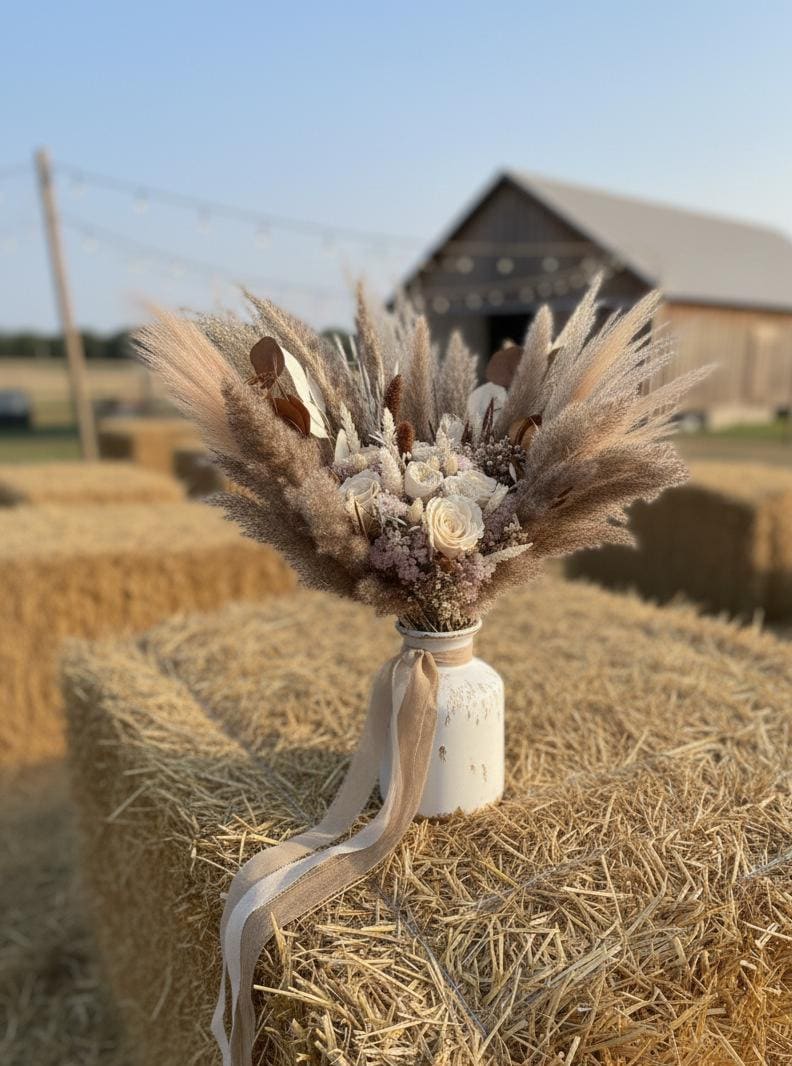 Beige & Maroon Bouquet